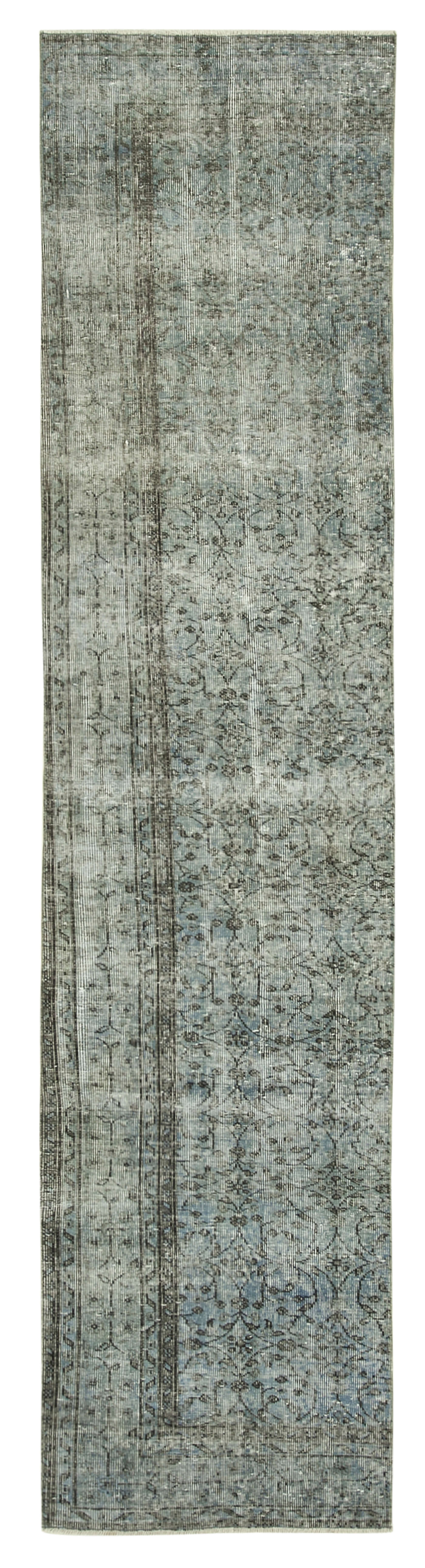 2 x 11 Blue Overdyed Runner Rug - 5137