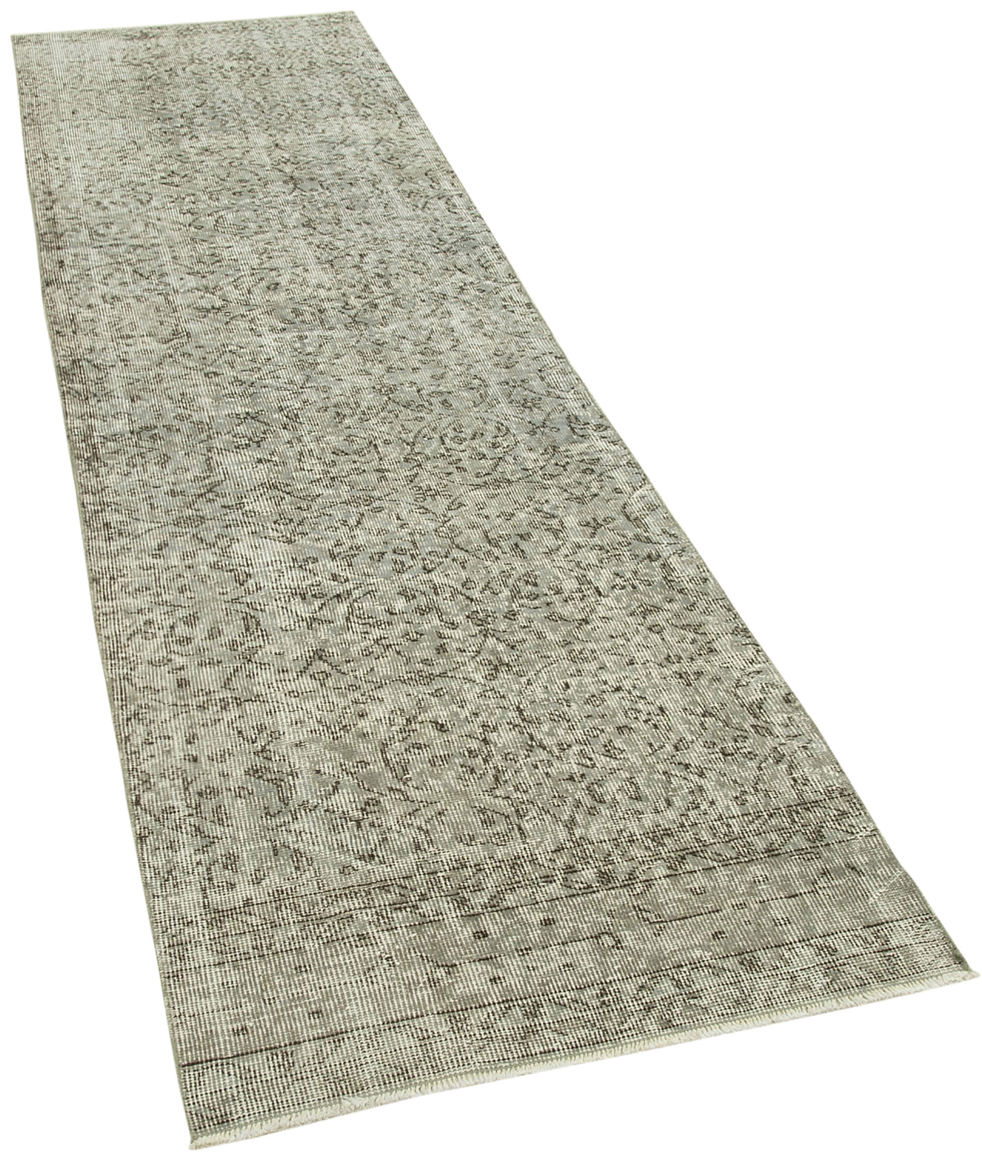 3 x 10 Grey Overdyed Runner Rug - 5139