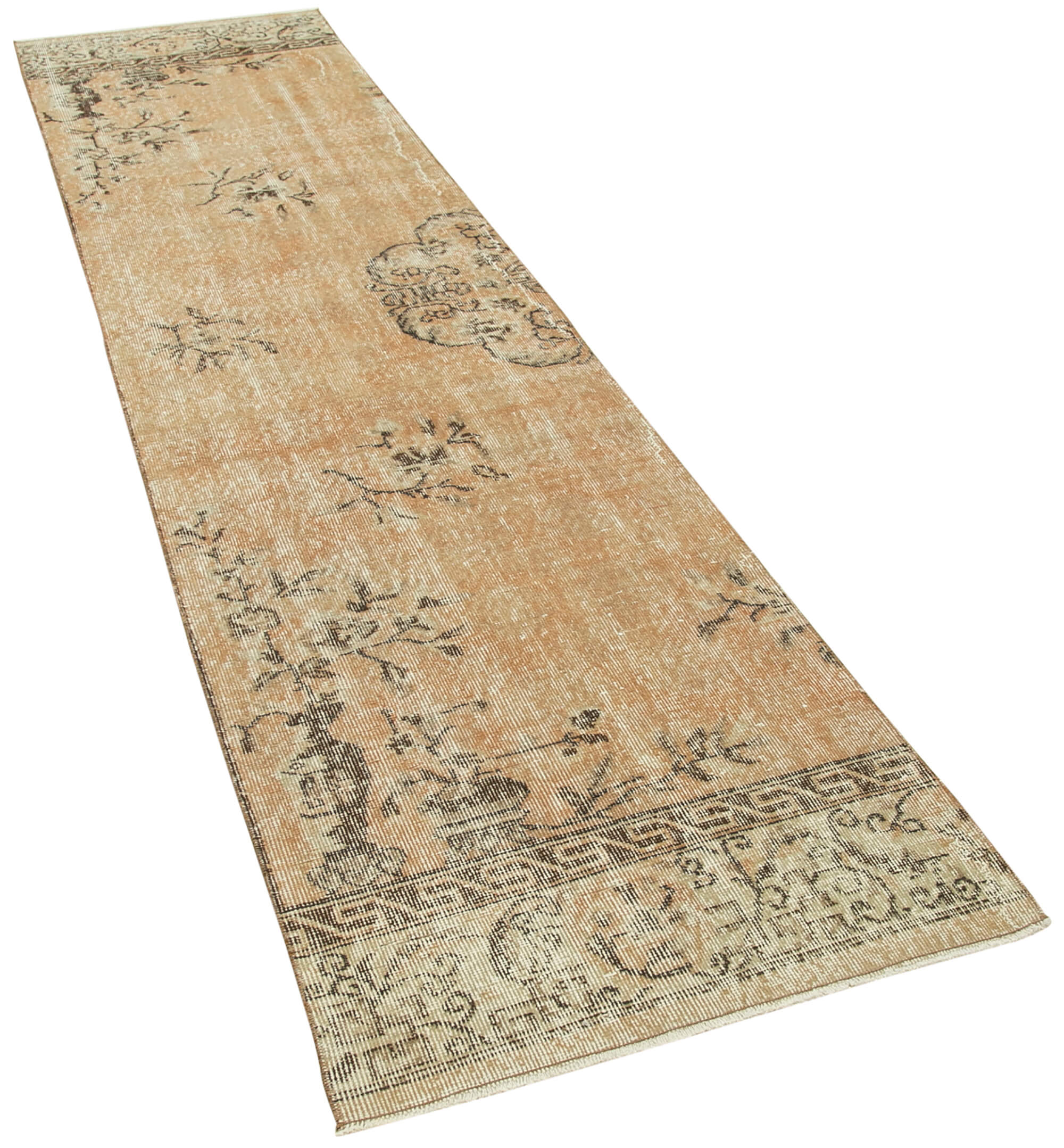 2 x 11 Beige Overdyed Runner Rug - 5140