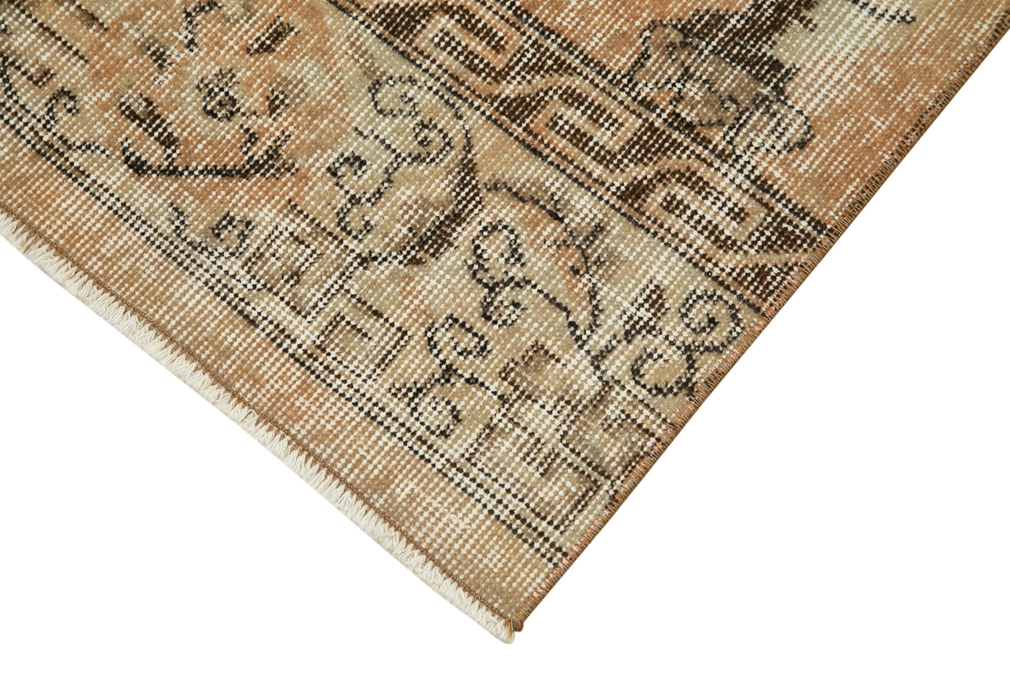 2 x 11 Beige Overdyed Runner Rug - 5140