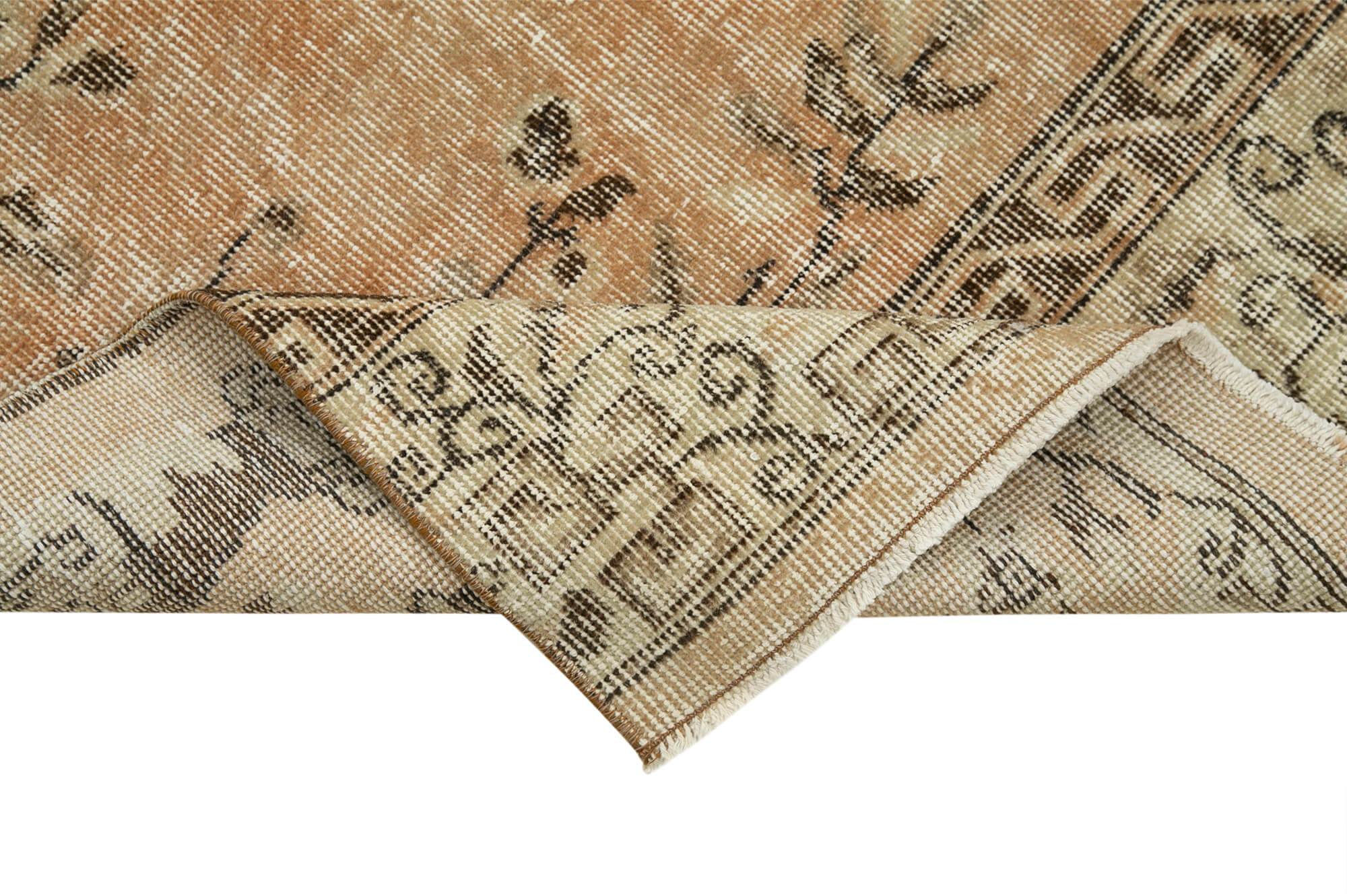 2 x 11 Beige Overdyed Runner Rug - 5140