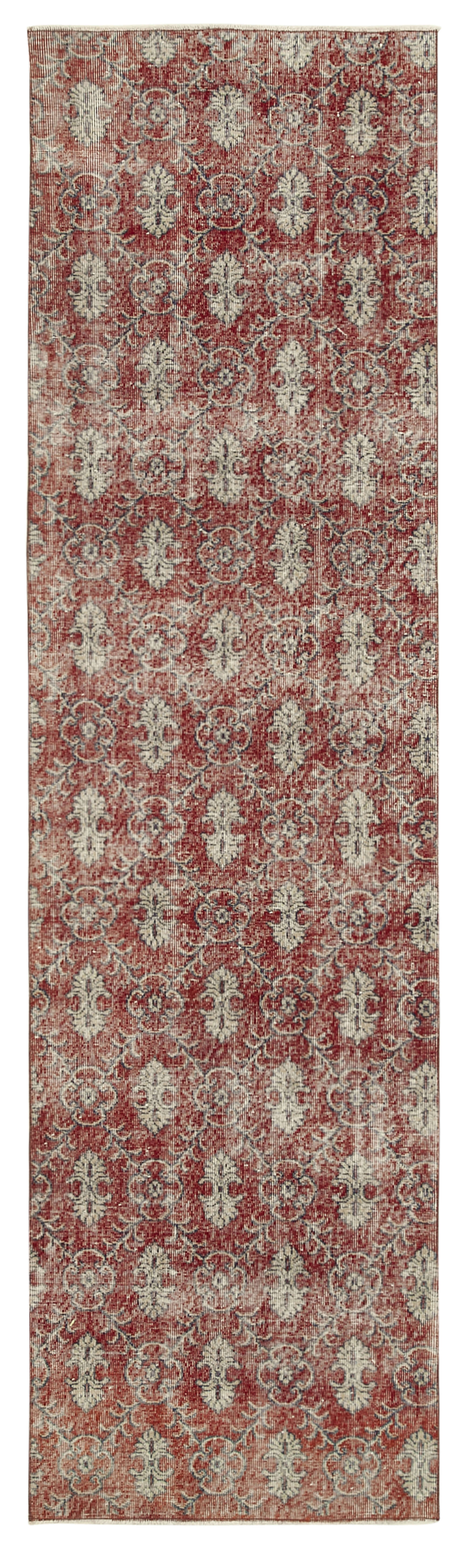 3 x 11 Red Overdyed Runner Rug - 5141