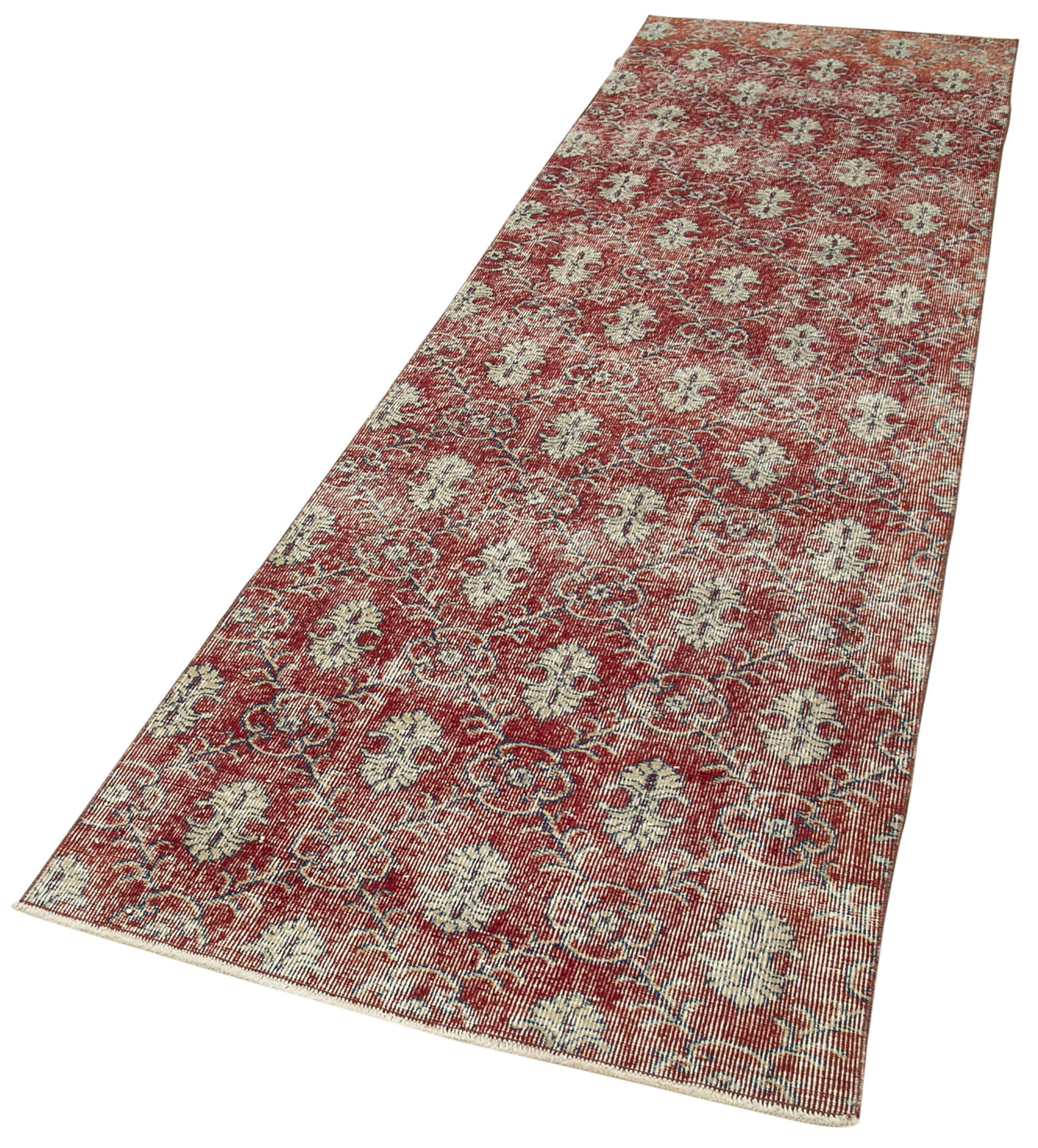 3 x 11 Red Overdyed Runner Rug - 5141