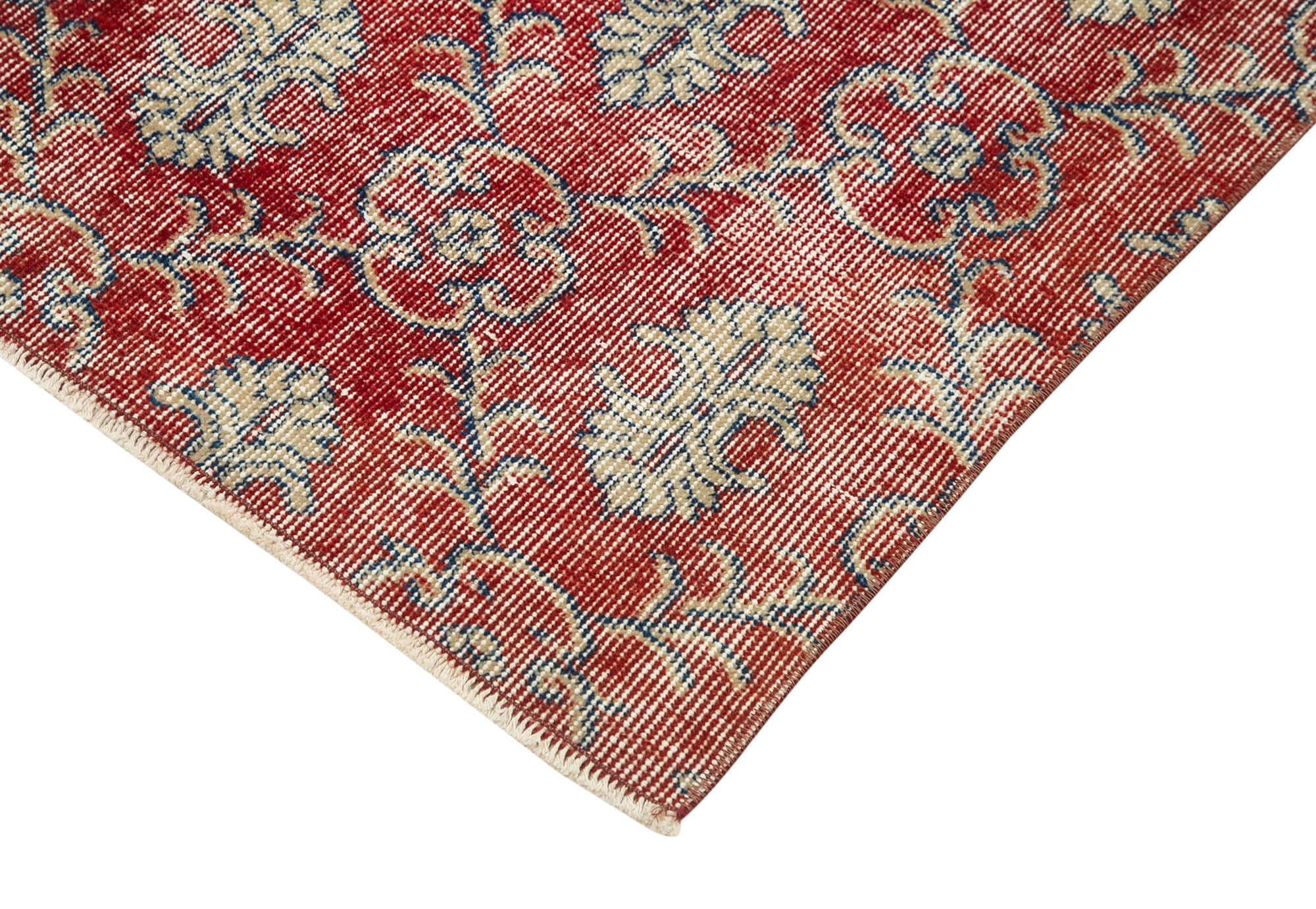 3 x 11 Red Overdyed Runner Rug - 5141