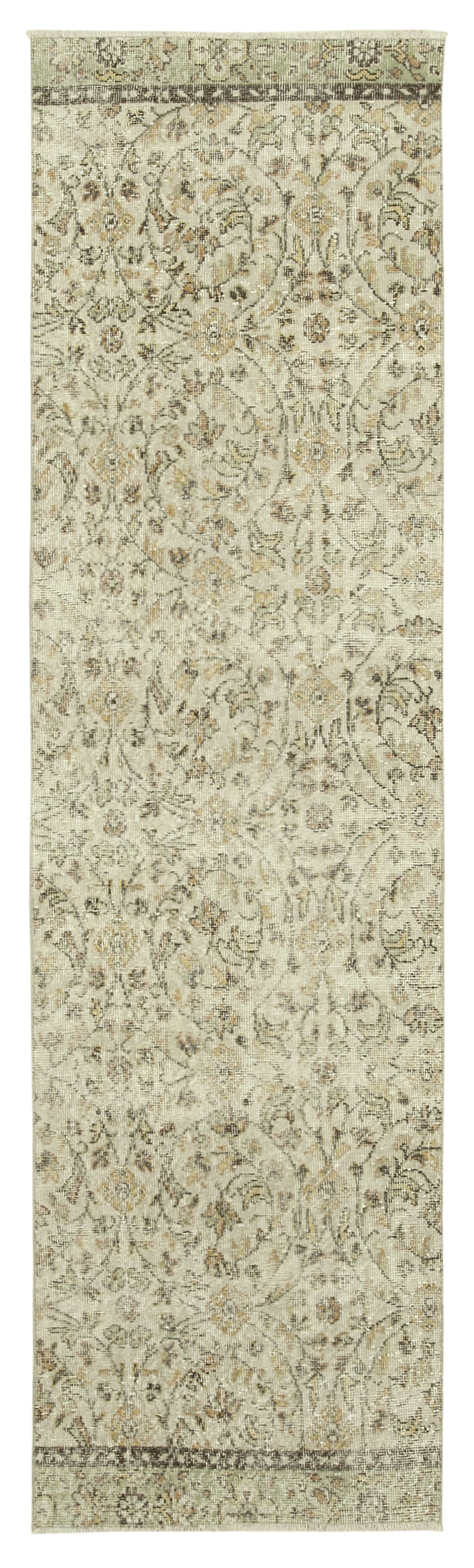 3 x 9 Beige Overdyed Runner Rug - 5142