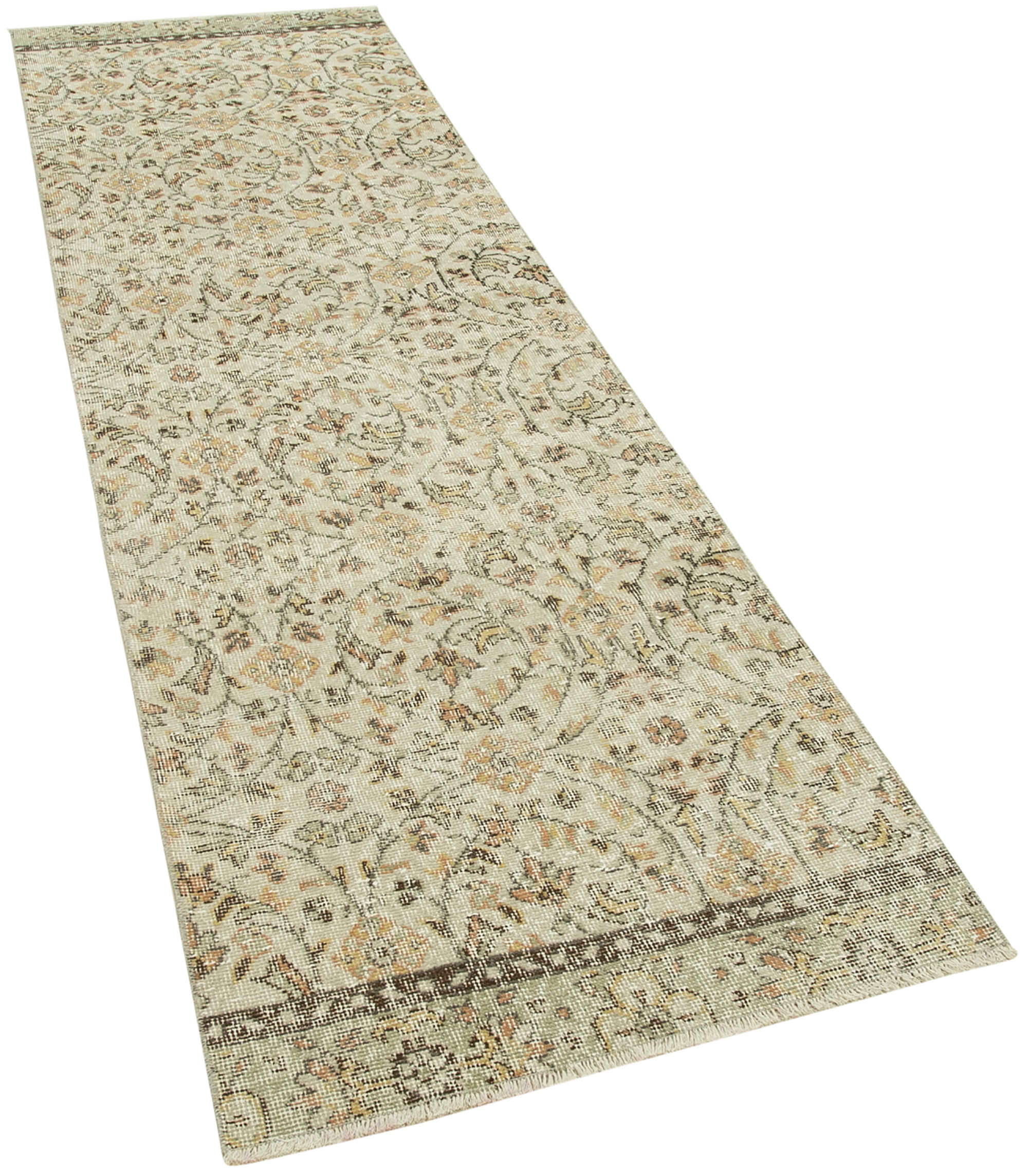 3 x 9 Beige Overdyed Runner Rug - 5142