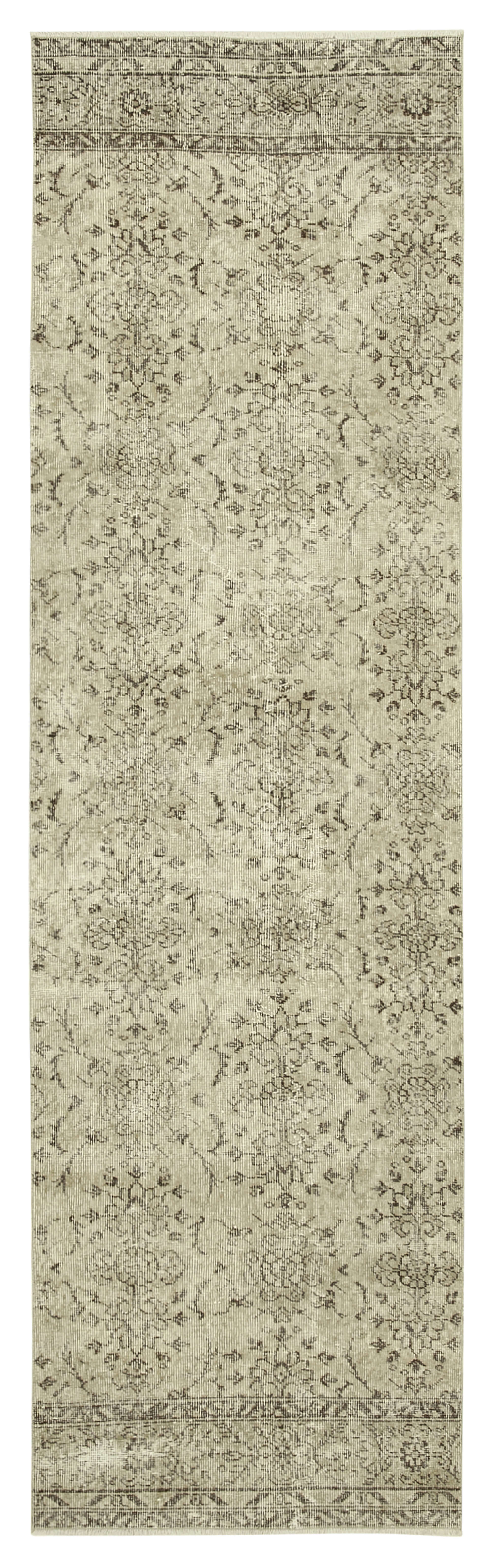 3 x 10 Beige Overdyed Runner Rug - 5143