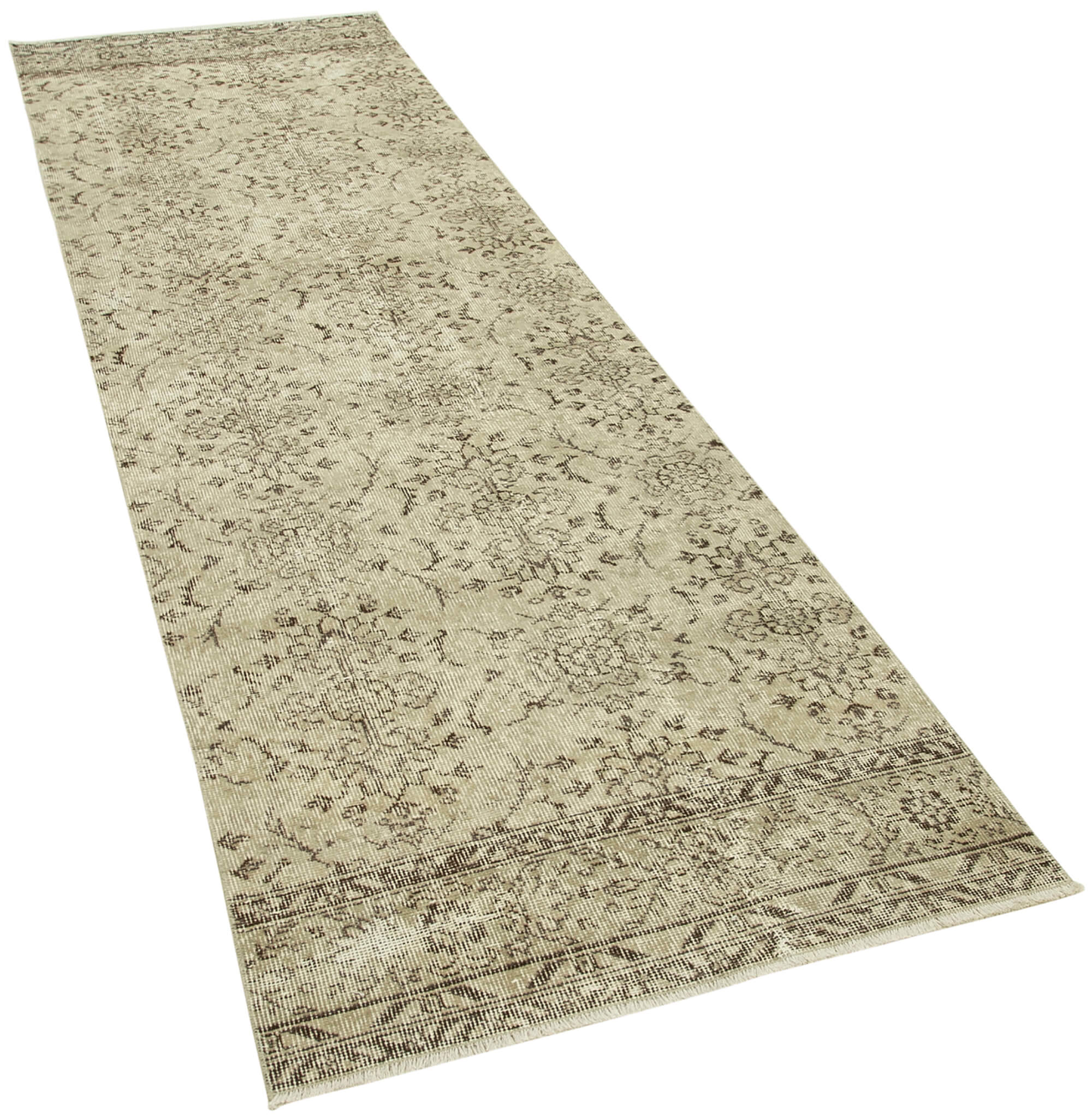 3 x 10 Beige Overdyed Runner Rug - 5143