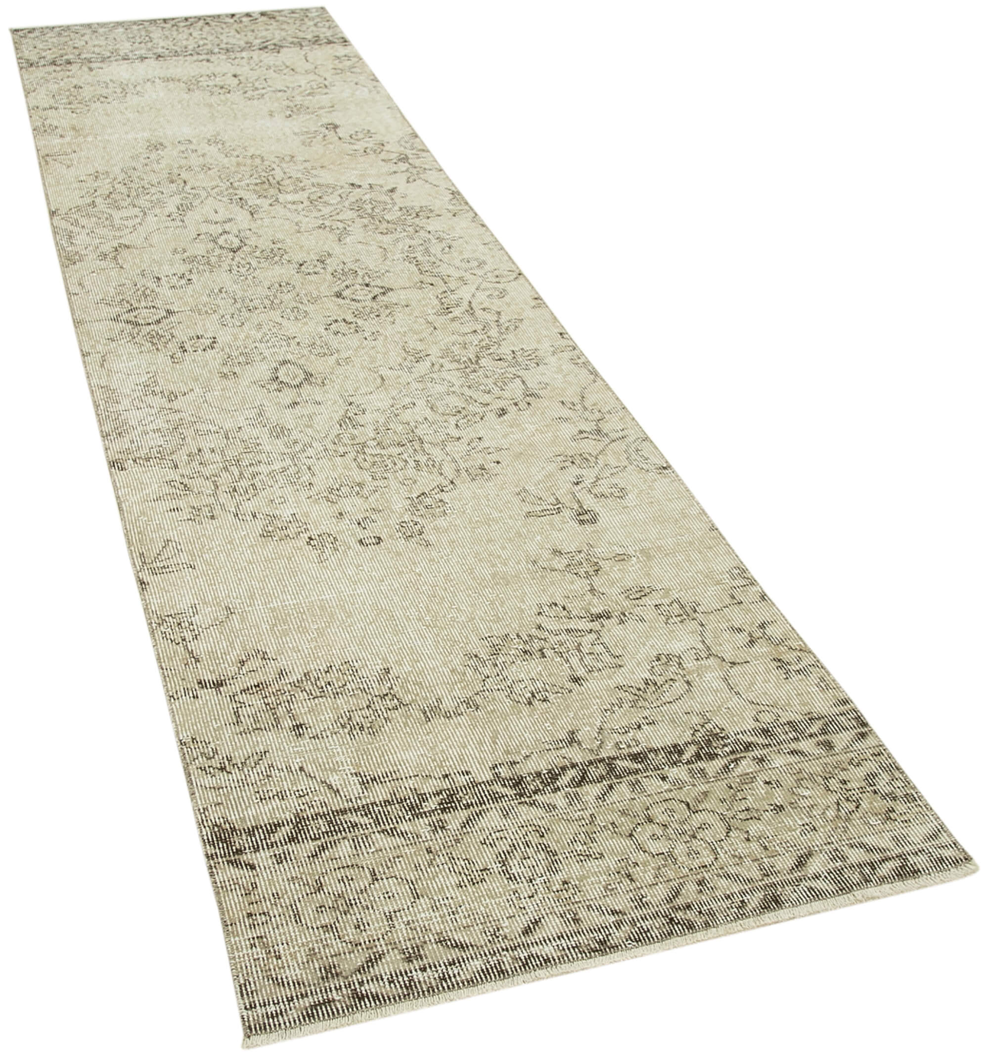 3 x 10 Beige Overdyed Runner Rug - 5144