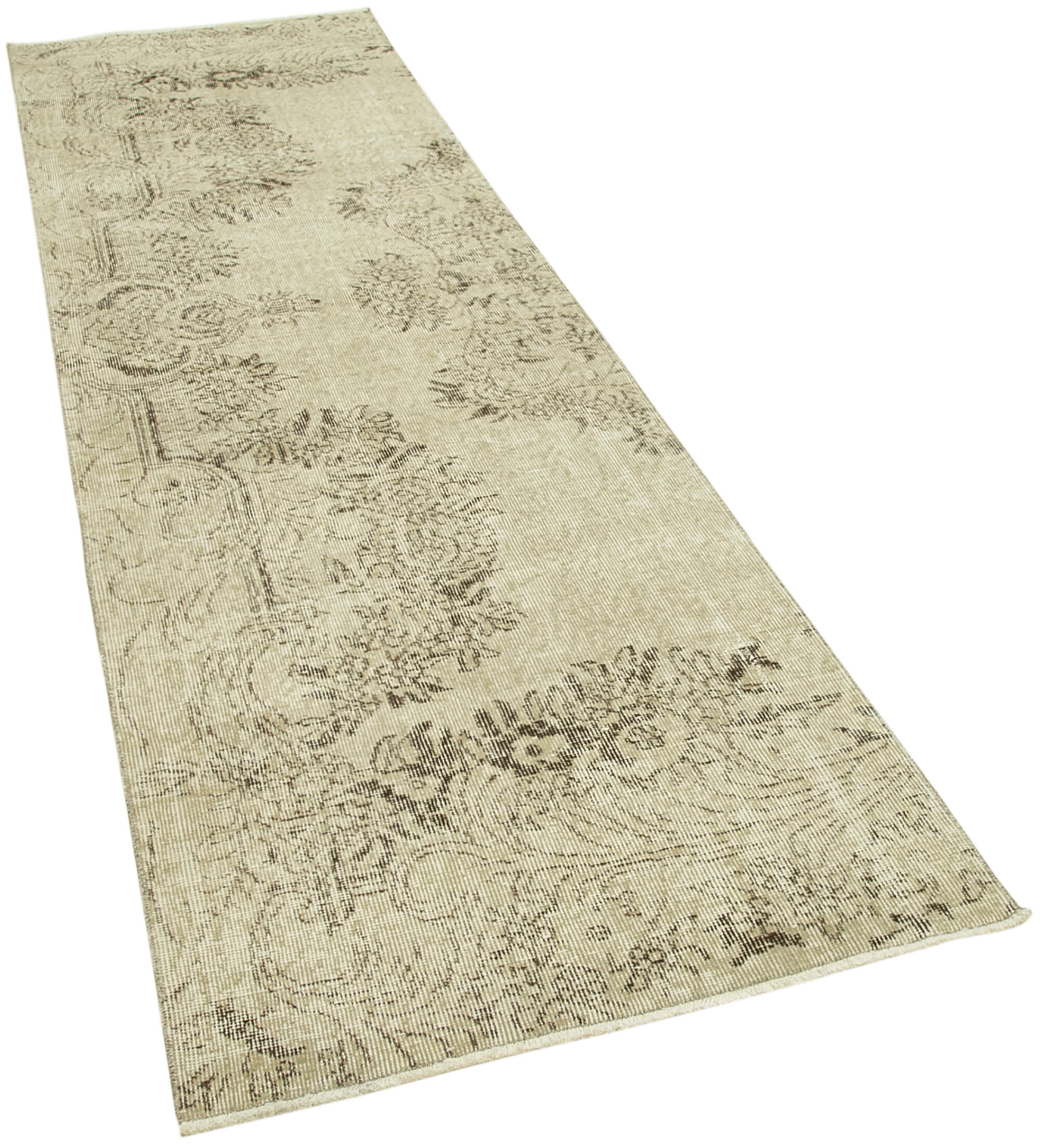 3 x 10 Beige Overdyed Runner Rug - 5146