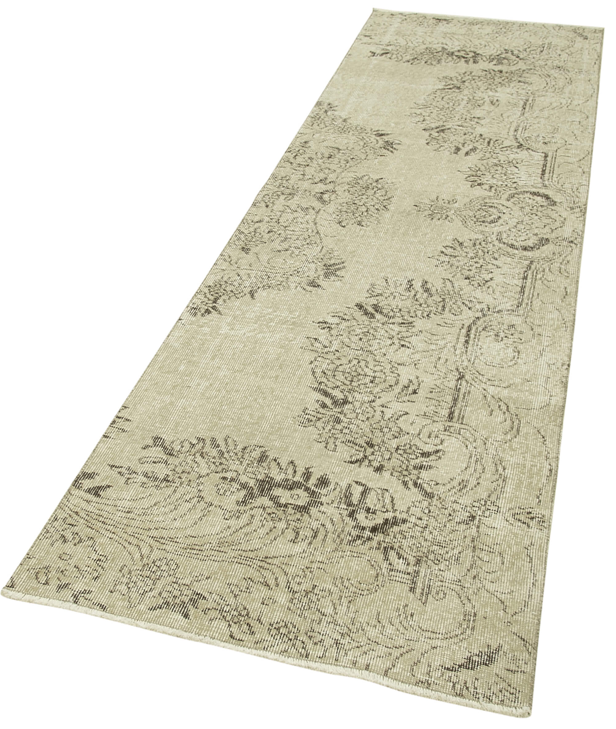 3 x 10 Beige Overdyed Runner Rug - 5146