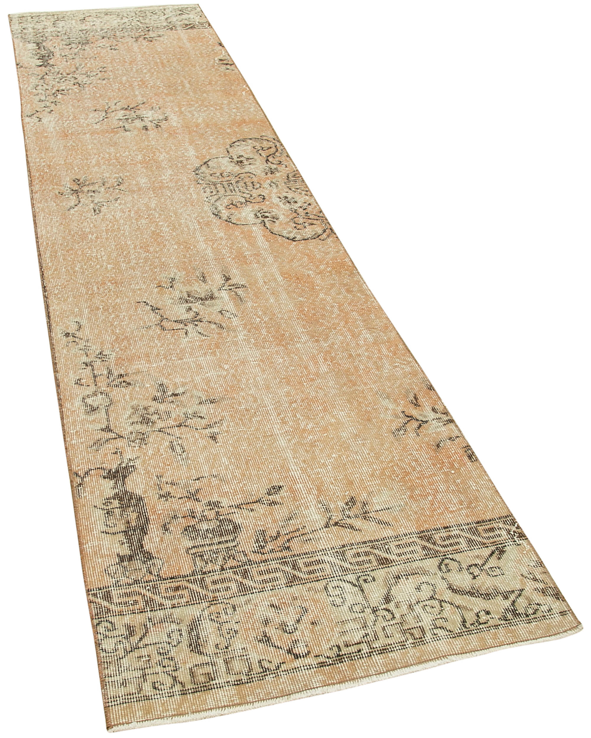 3 x 11 Beige Overdyed Runner Rug - 5147