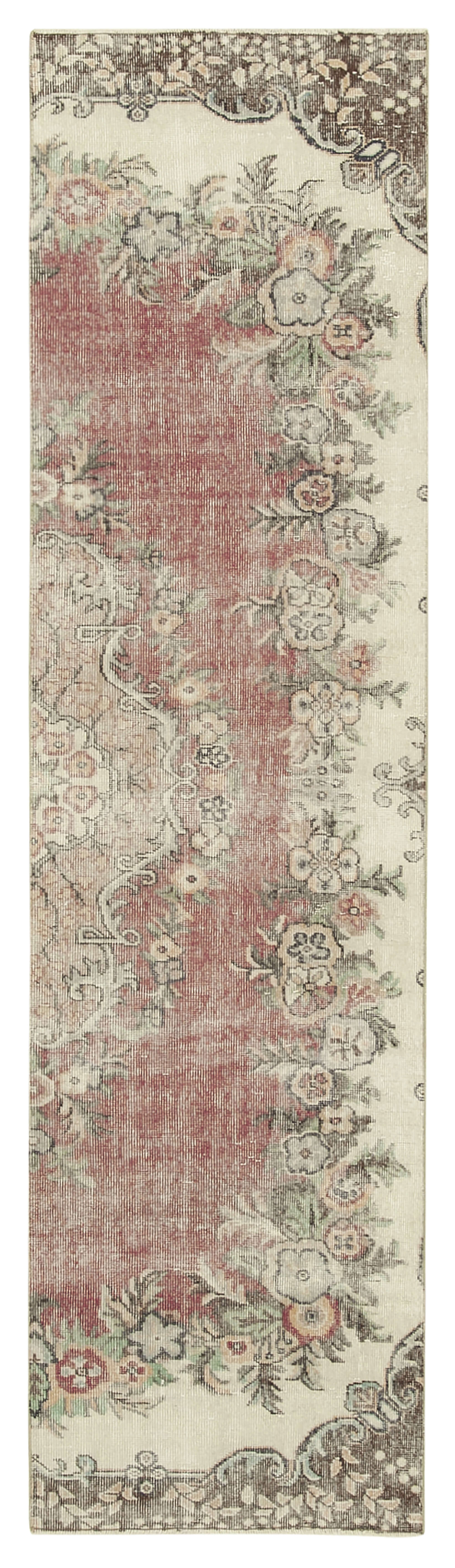 3 x 10 Beige Overdyed Runner Rug - 5148