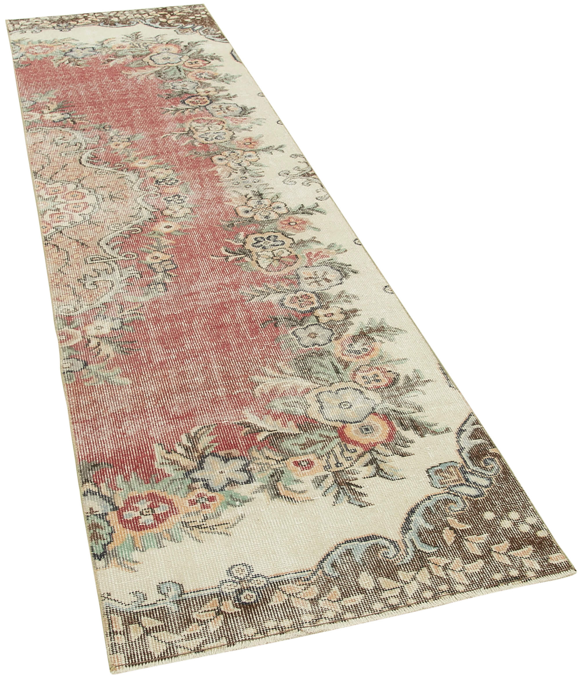 3 x 10 Beige Overdyed Runner Rug - 5148