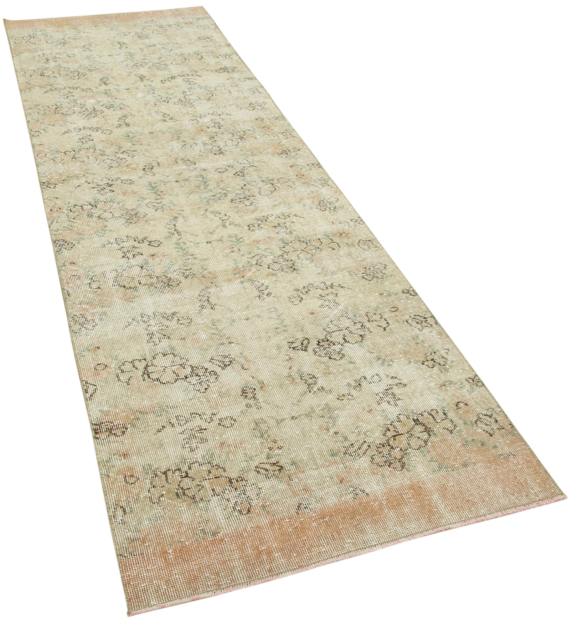 3 x 10 Beige Overdyed Runner Rug - 5150