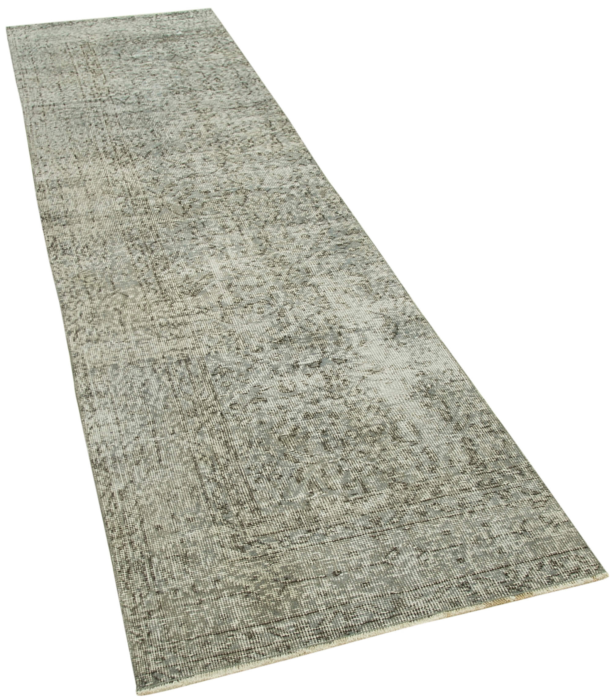 3 x 10 Grey Overdyed Runner Rug - 5151