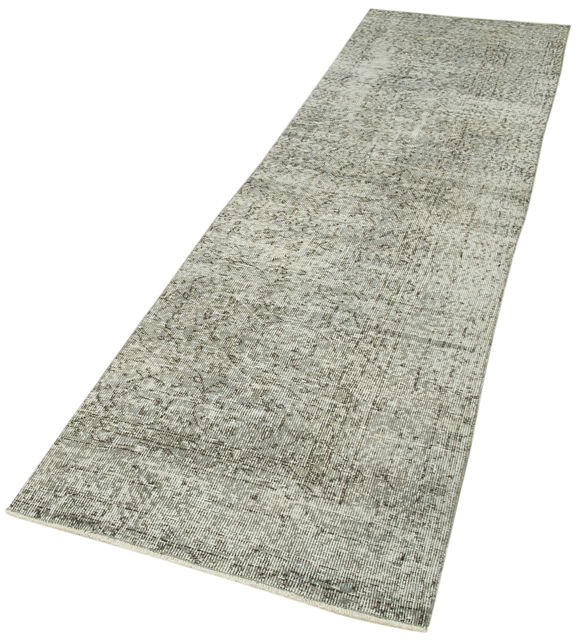 3 x 10 Grey Overdyed Runner Rug - 5151