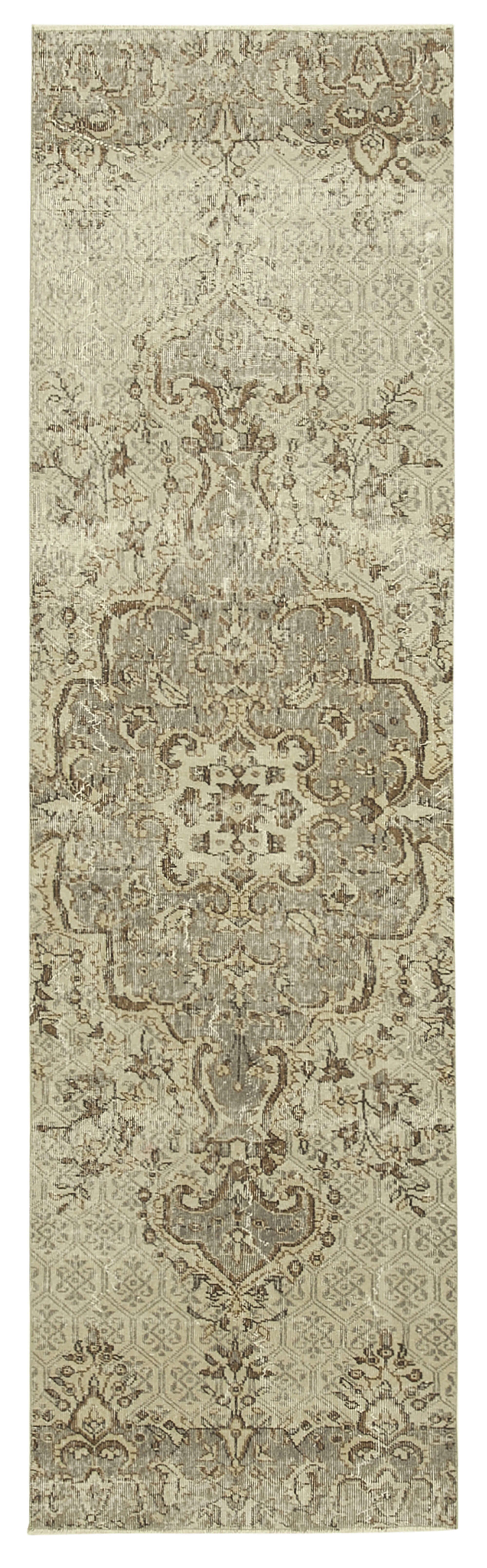 3 x 10 Beige Overdyed Runner Rug - 5153