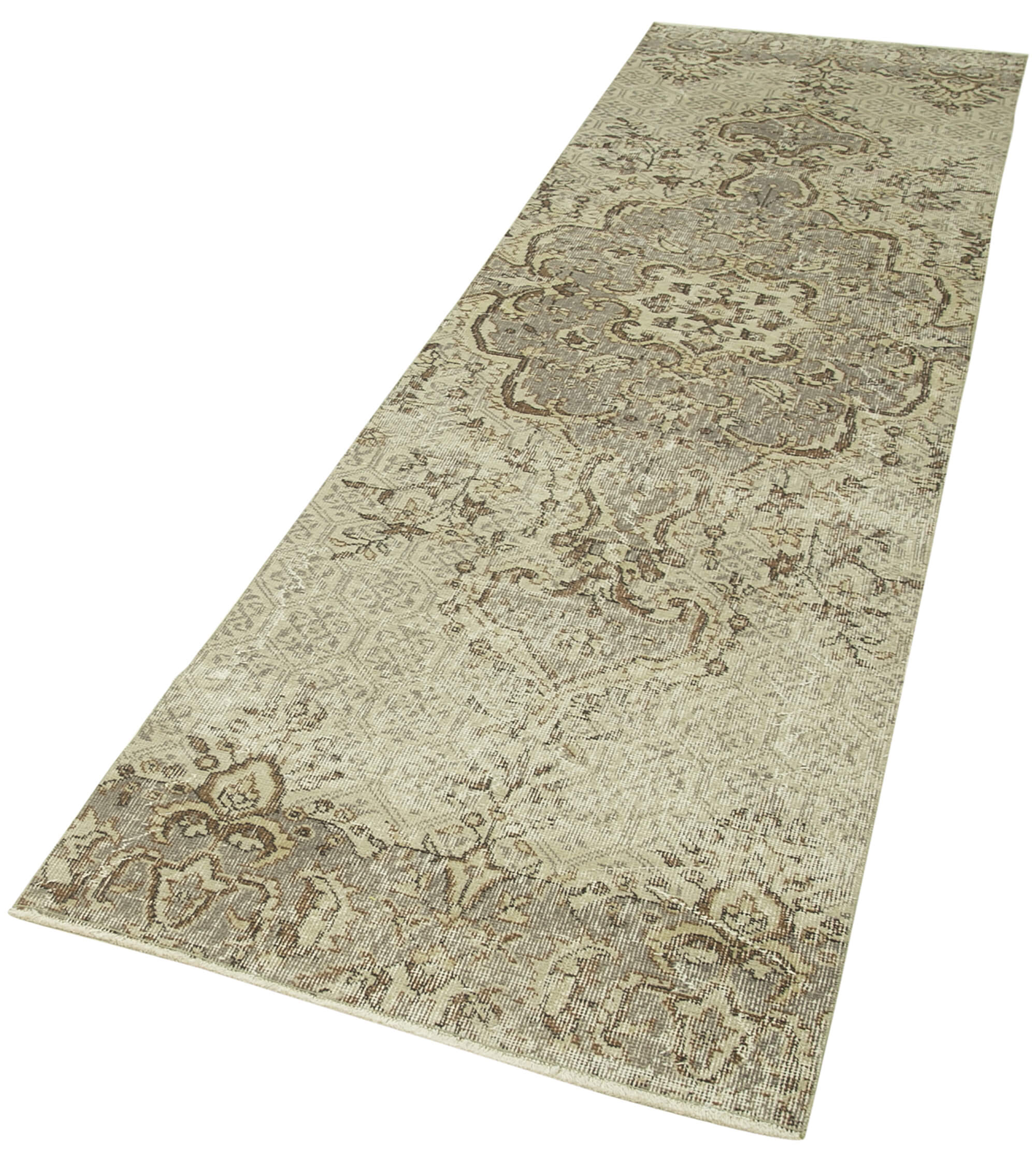 3 x 10 Beige Overdyed Runner Rug - 5153