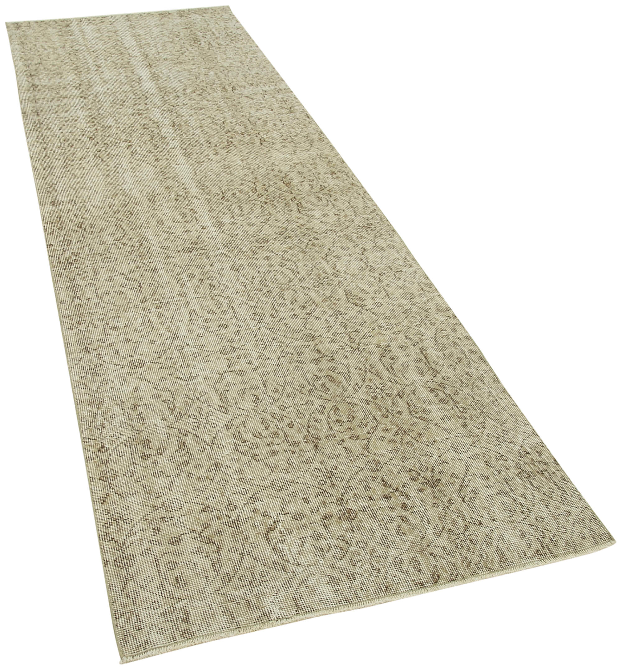 3 x 10 Beige Overdyed Runner Rug - 5154