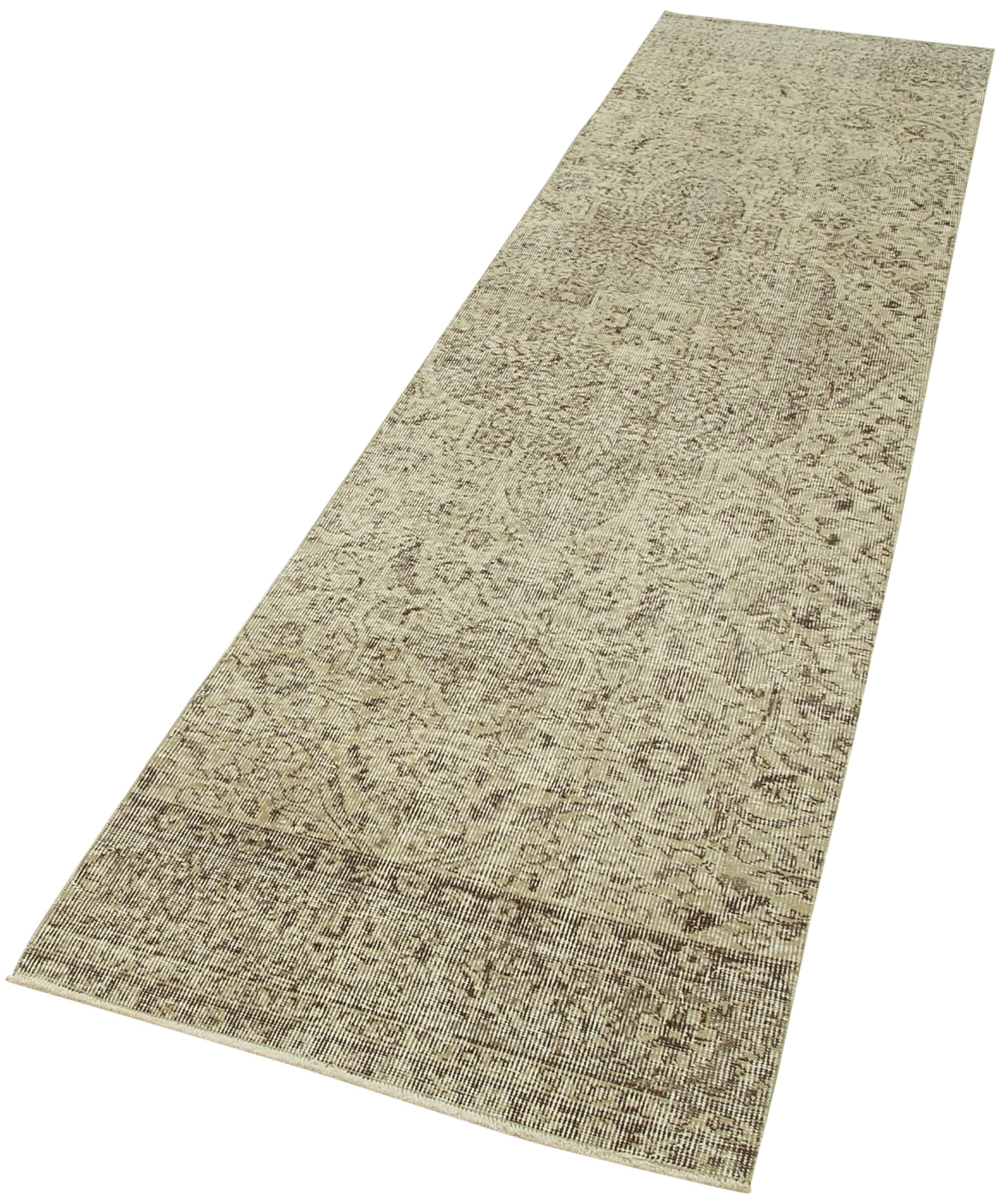 2 x 10 Beige Overdyed Runner Rug - 5156