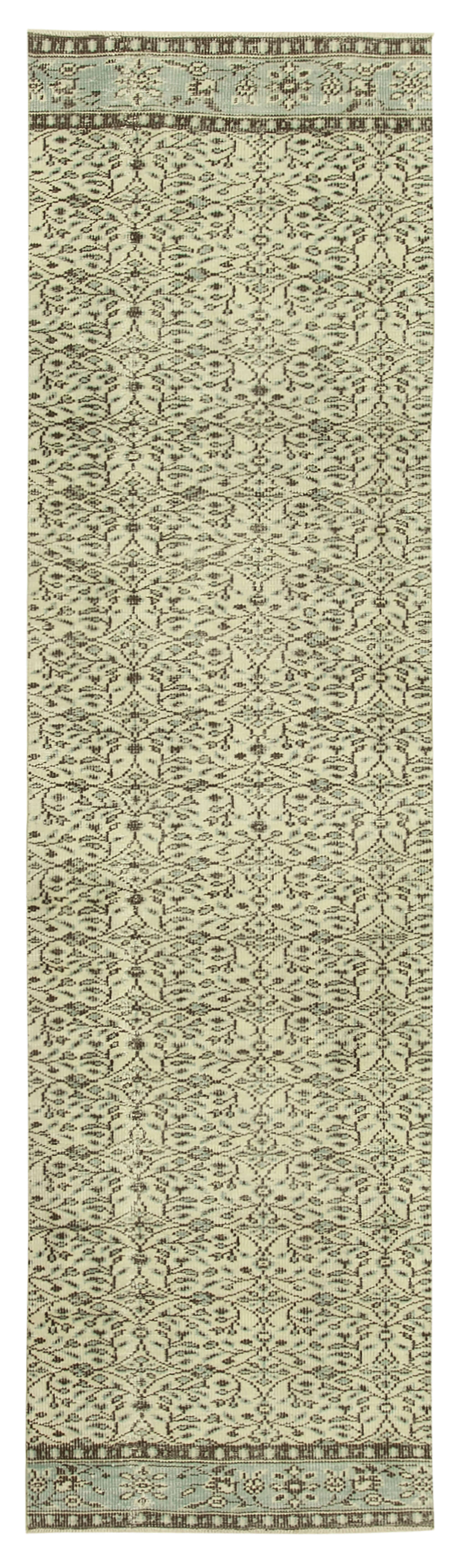 3 x 11 Beige Overdyed Runner Rug - 5158