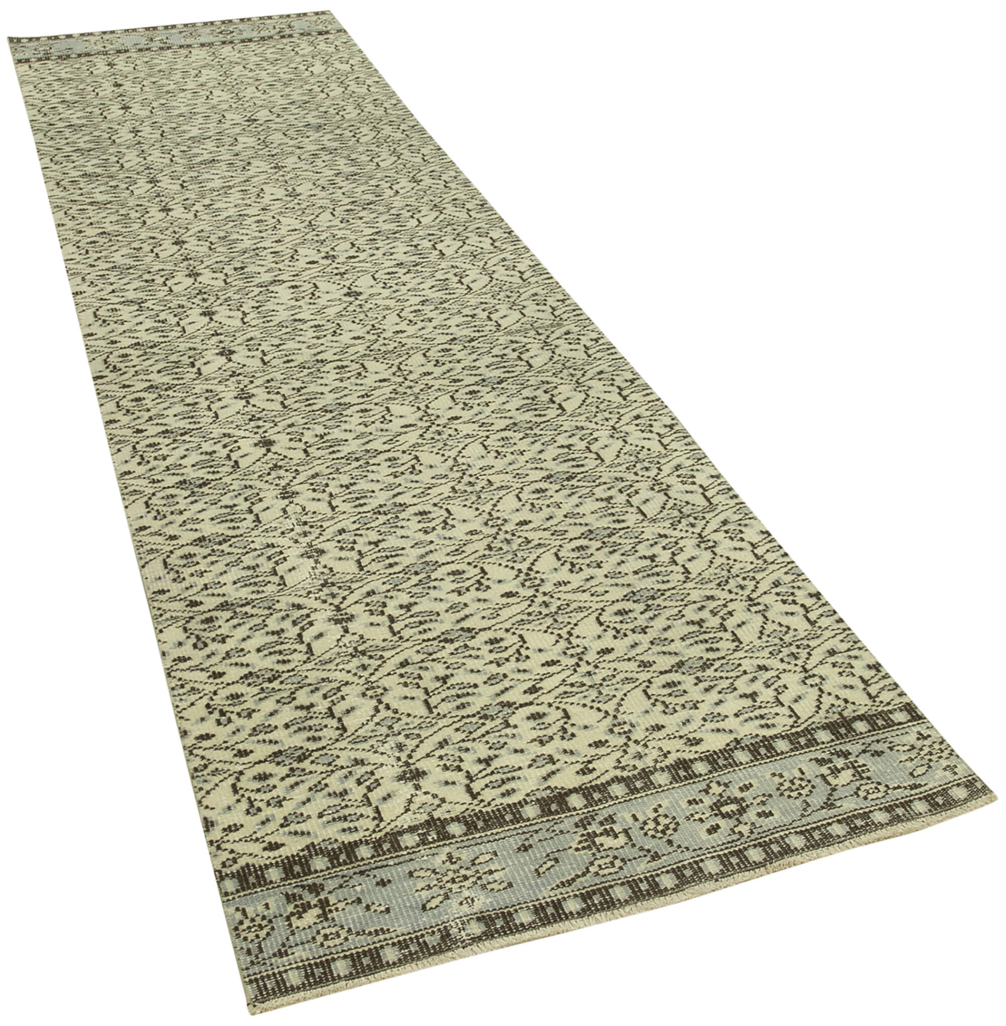 3 x 11 Beige Overdyed Runner Rug - 5158