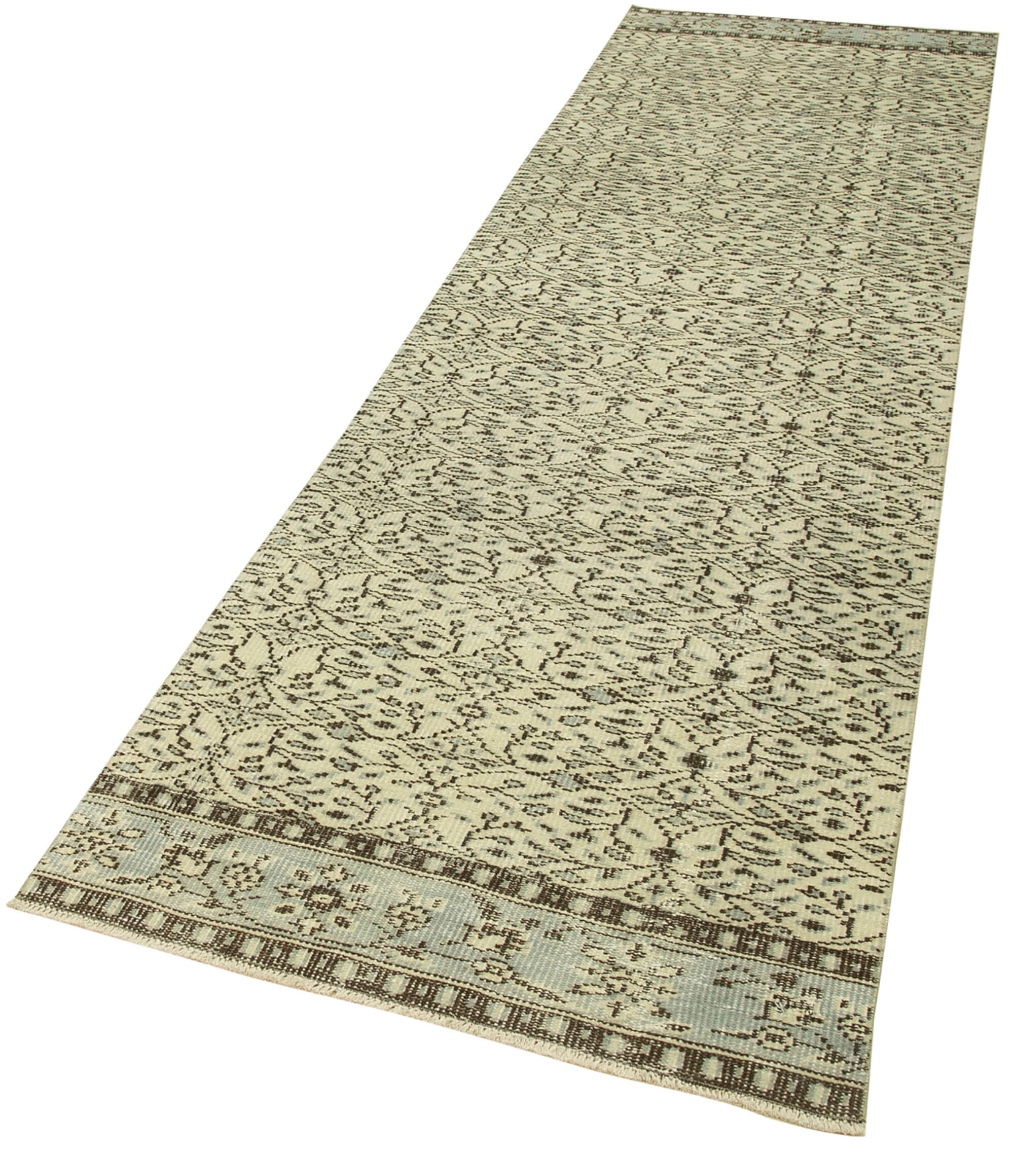 3 x 11 Beige Overdyed Runner Rug - 5158