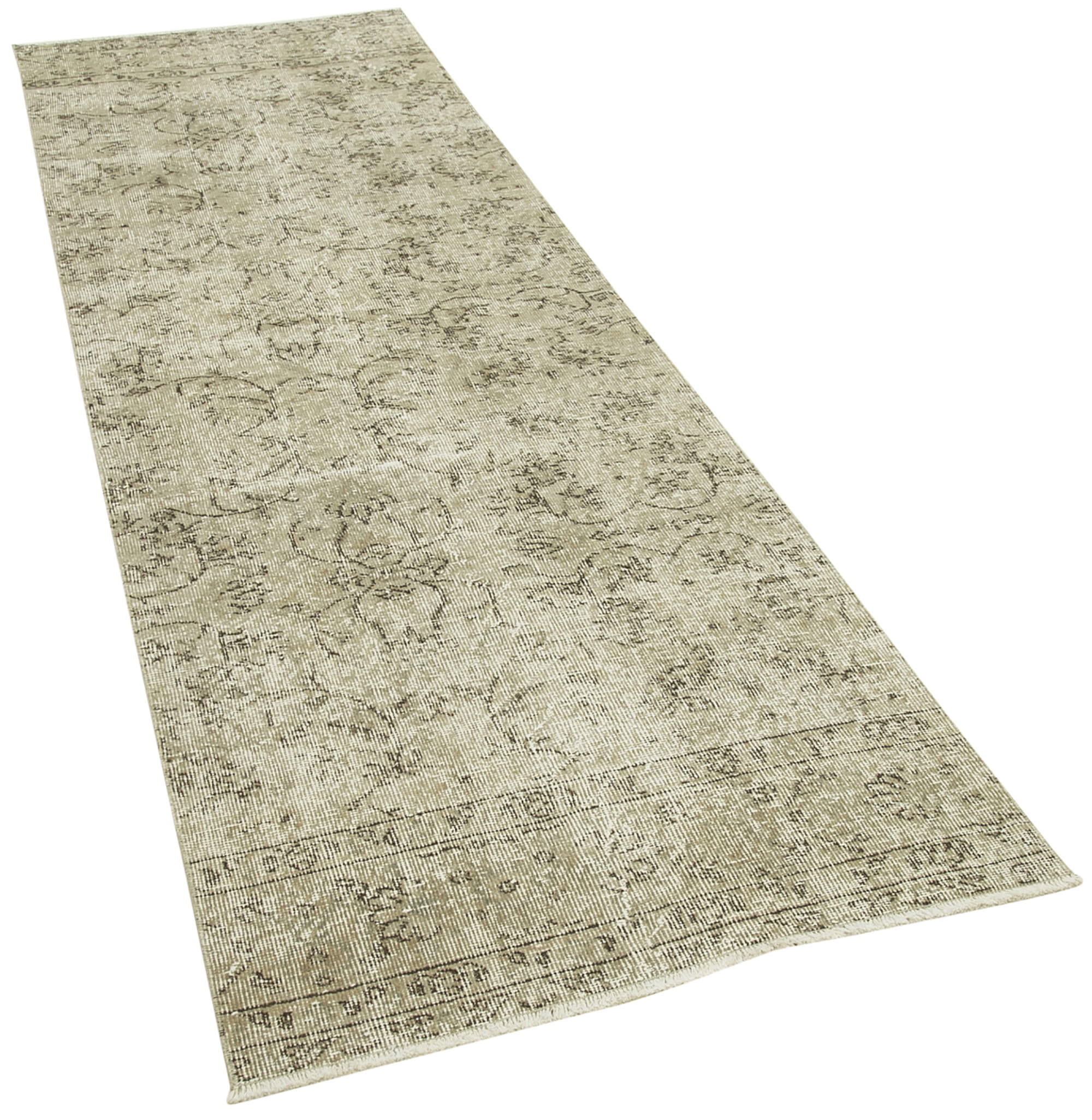 3 x 10 Beige Overdyed Runner Rug - 5159