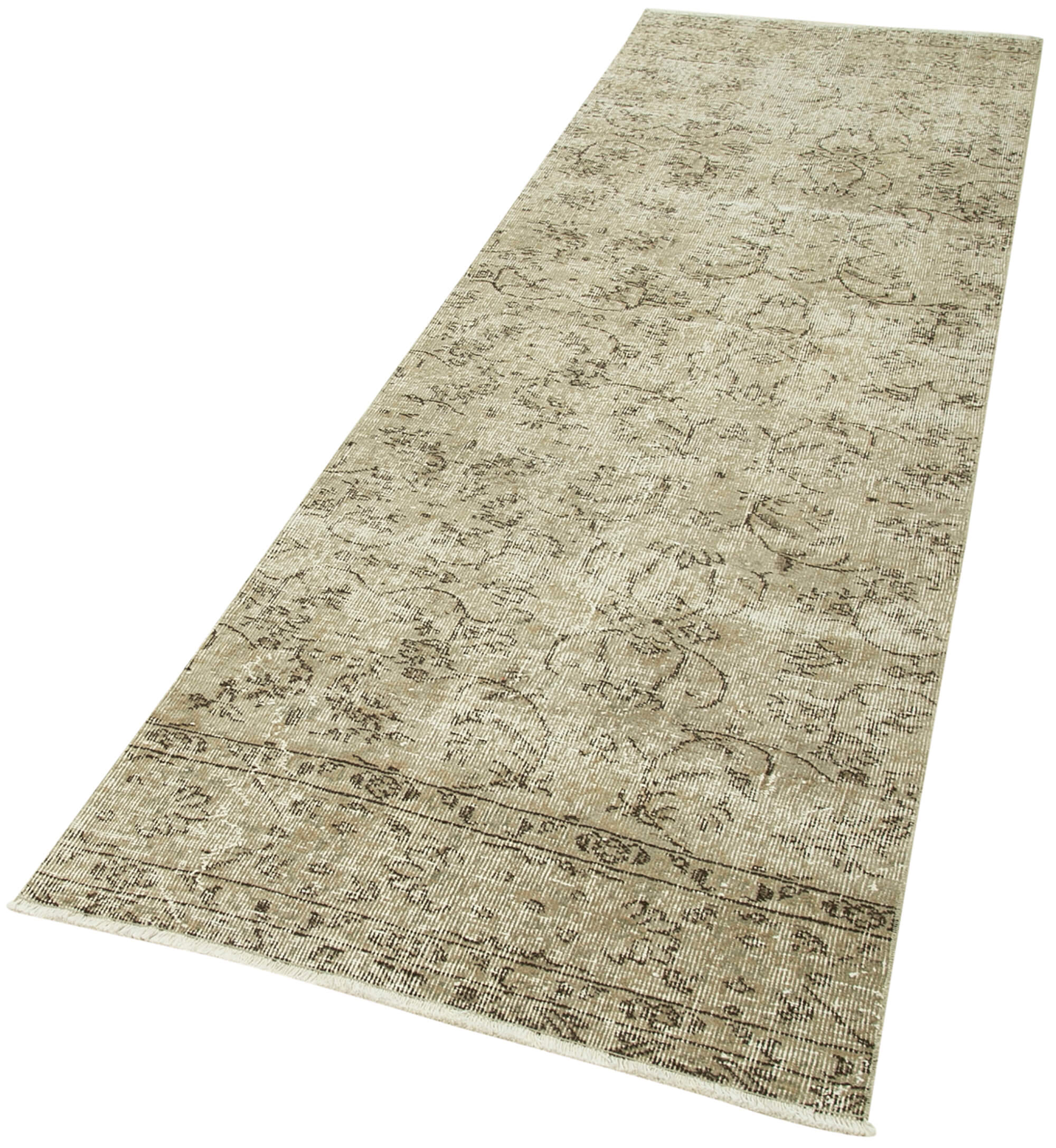 3 x 10 Beige Overdyed Runner Rug - 5159