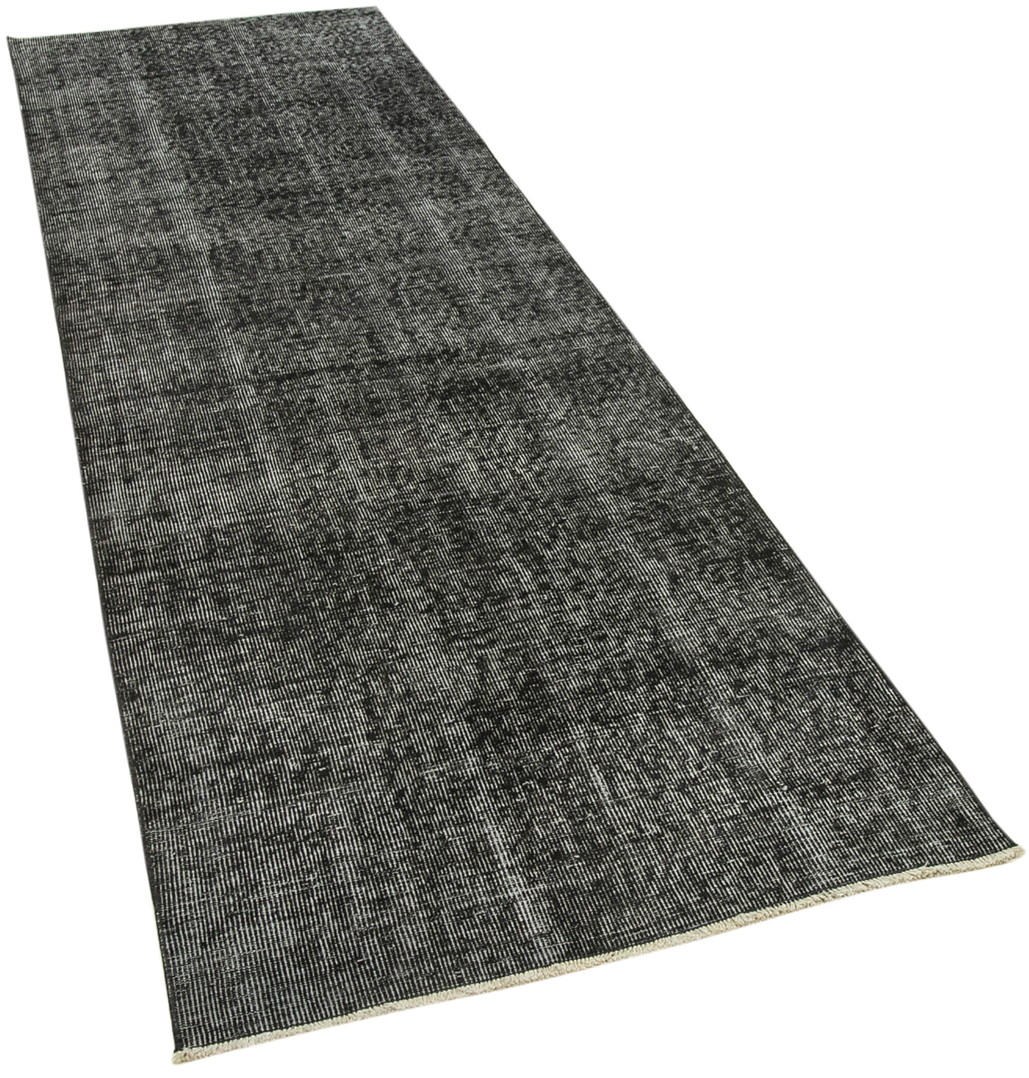 3 x 10 Black Overdyed Runner Rug - 5161