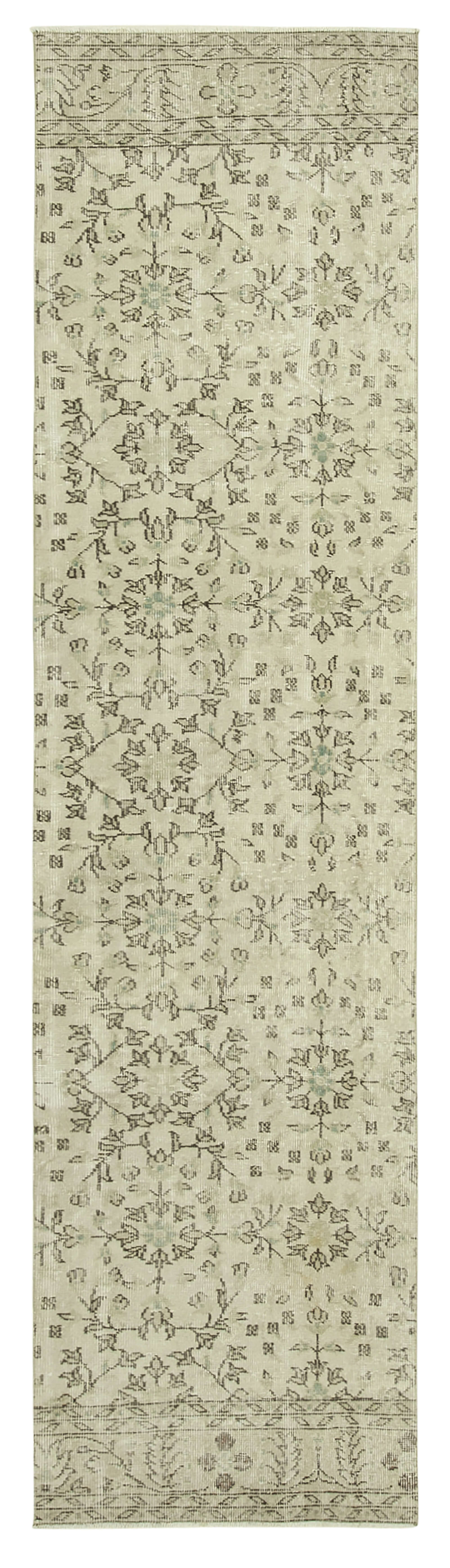 3 x 10 Beige Overdyed Runner Rug - 5162