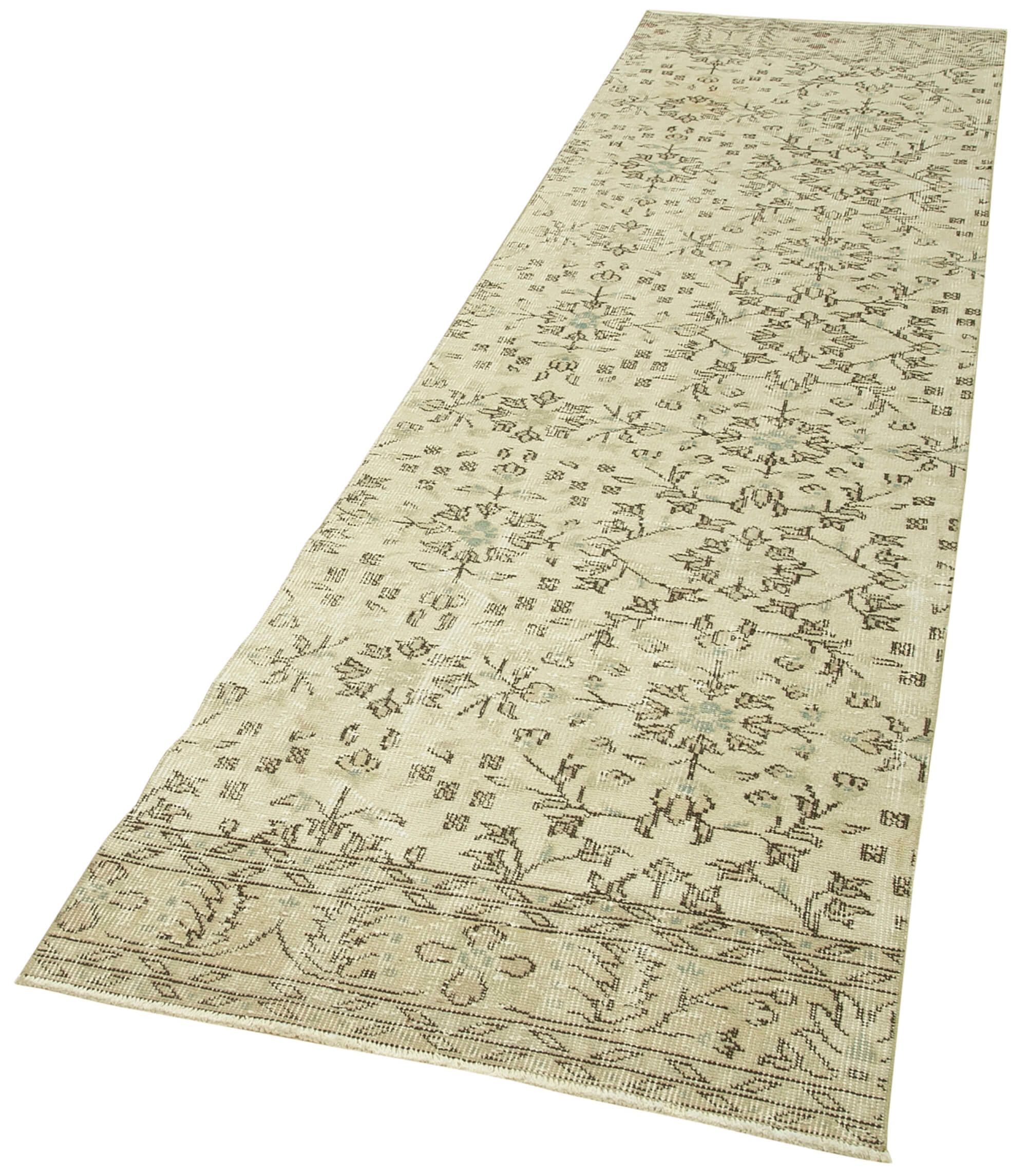 3 x 10 Beige Overdyed Runner Rug - 5162