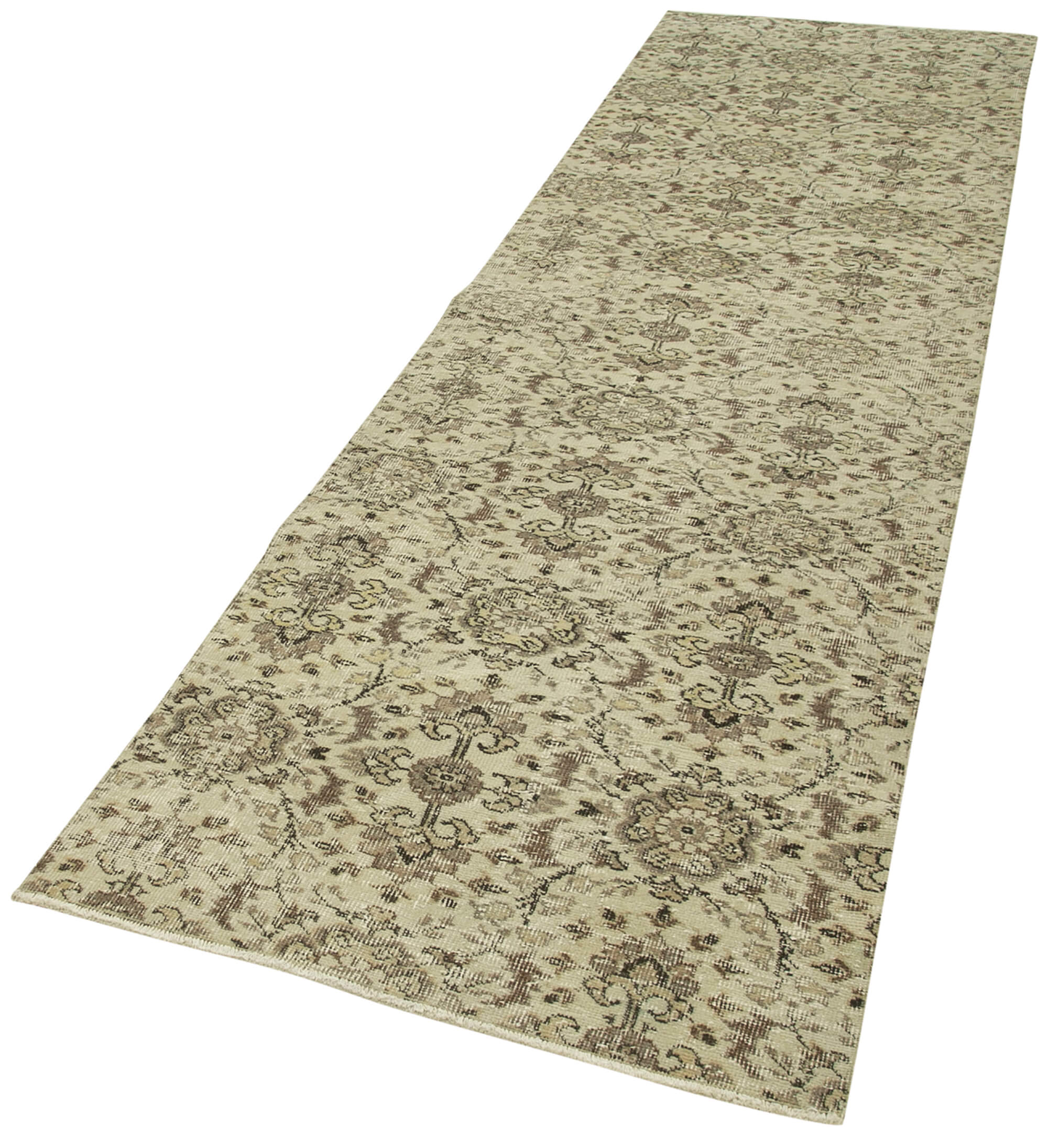 3 x 10 Beige Overdyed Runner Rug - 5165