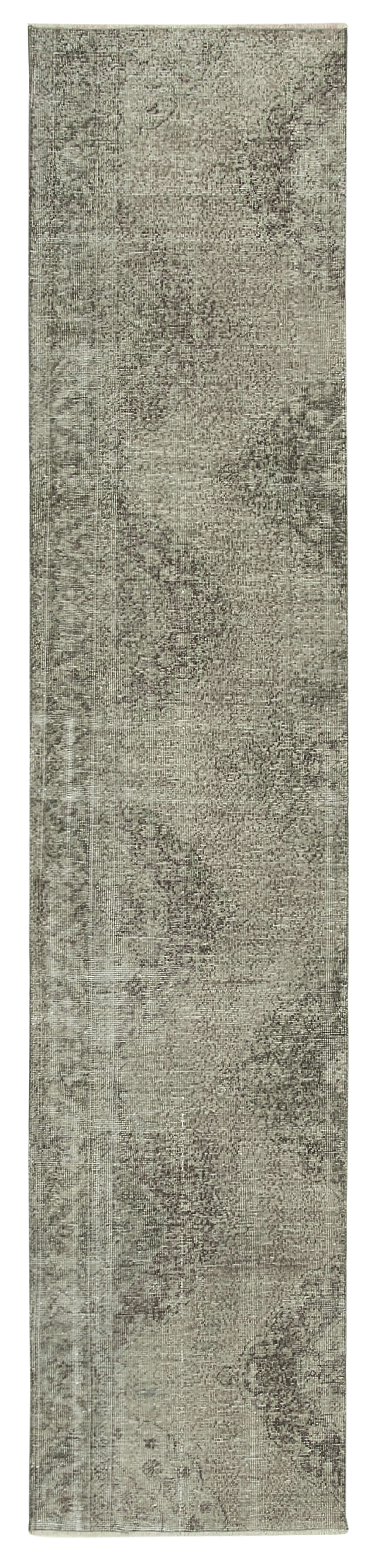 2 x 12 Grey Overdyed Runner Rug - 5170