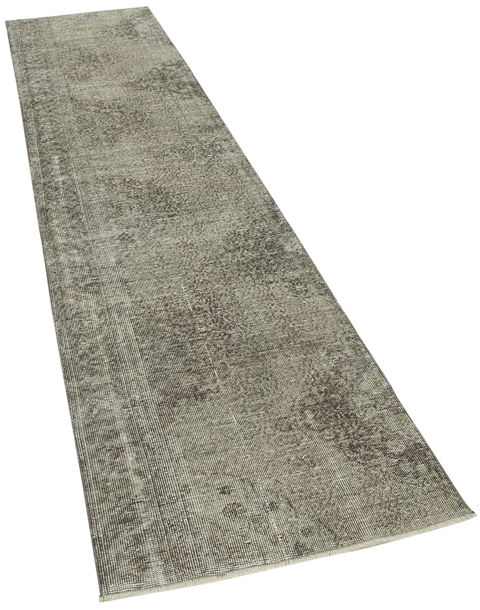 2 x 12 Grey Overdyed Runner Rug - 5170