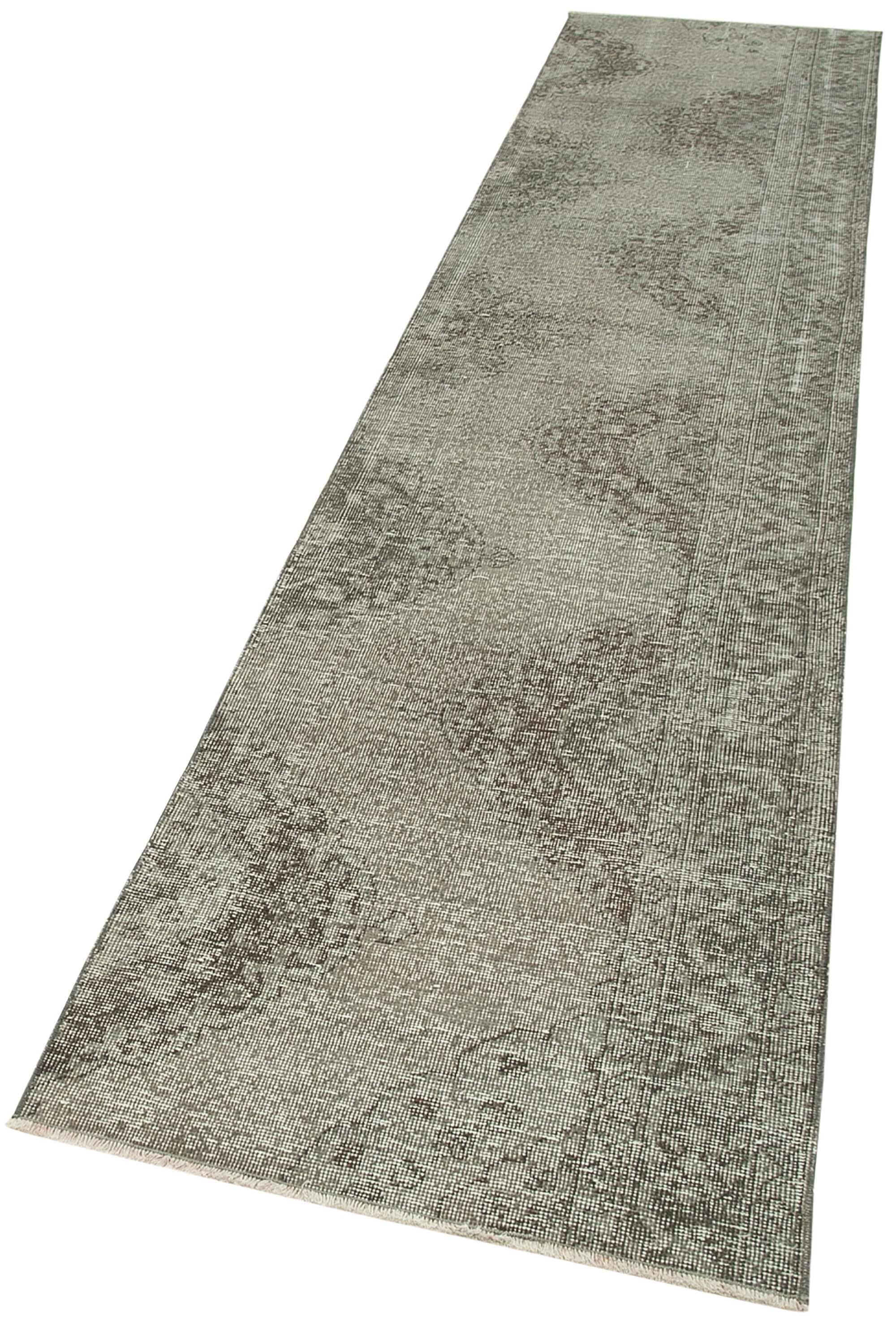 2 x 12 Grey Overdyed Runner Rug - 5170