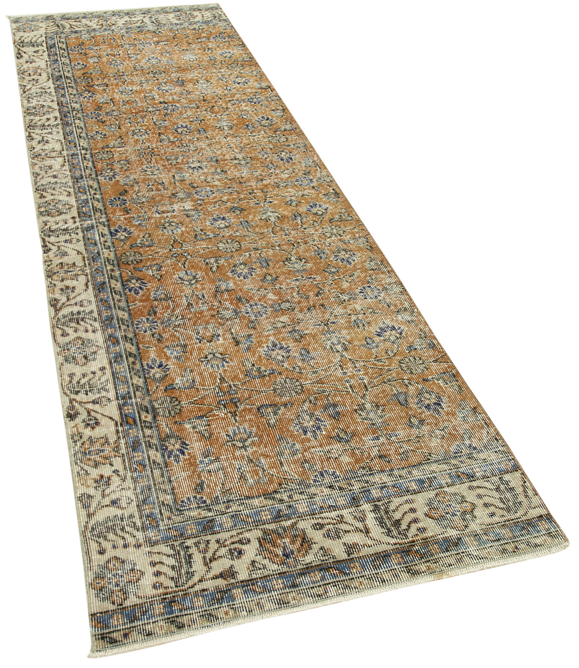 3 x 10 Beige Overdyed Runner Rug - 5172