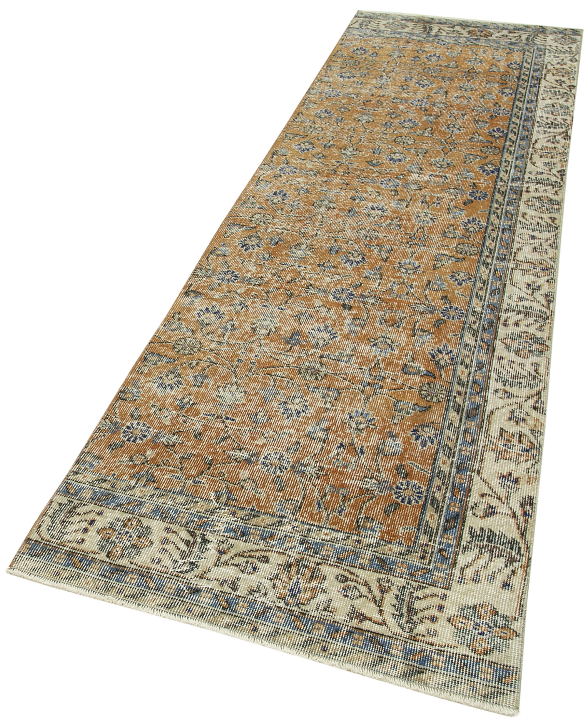 3 x 10 Beige Overdyed Runner Rug - 5172