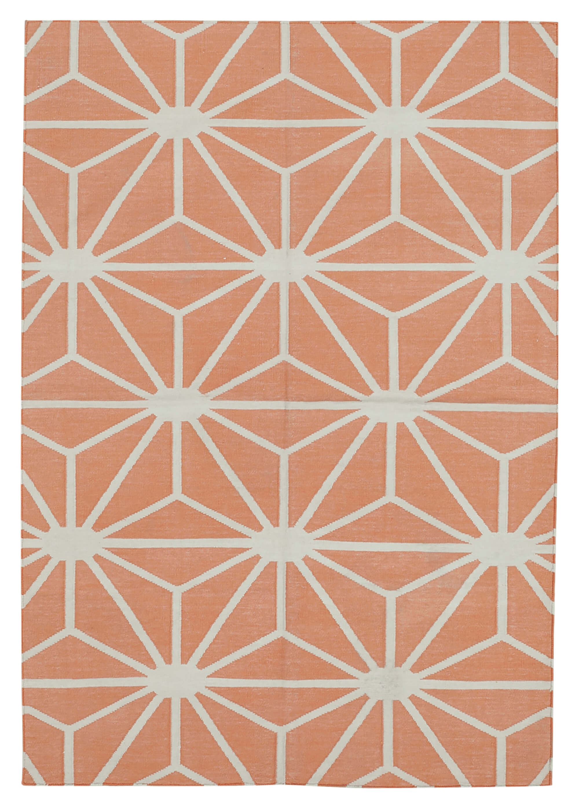 4 x 5 Orange Dhurrie Rug - 5175