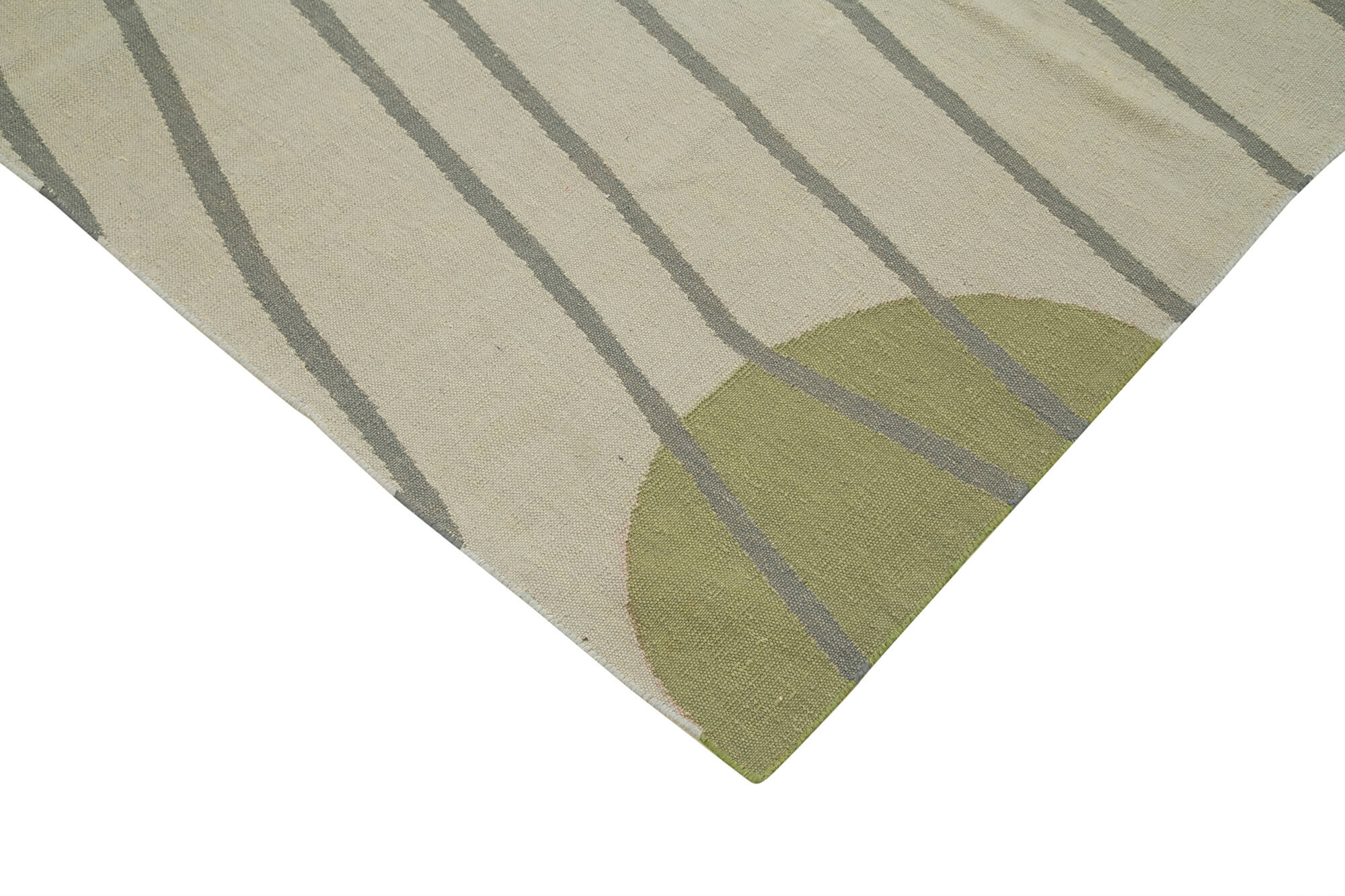 6 x 10 Green Dhurrie Rug - 5177