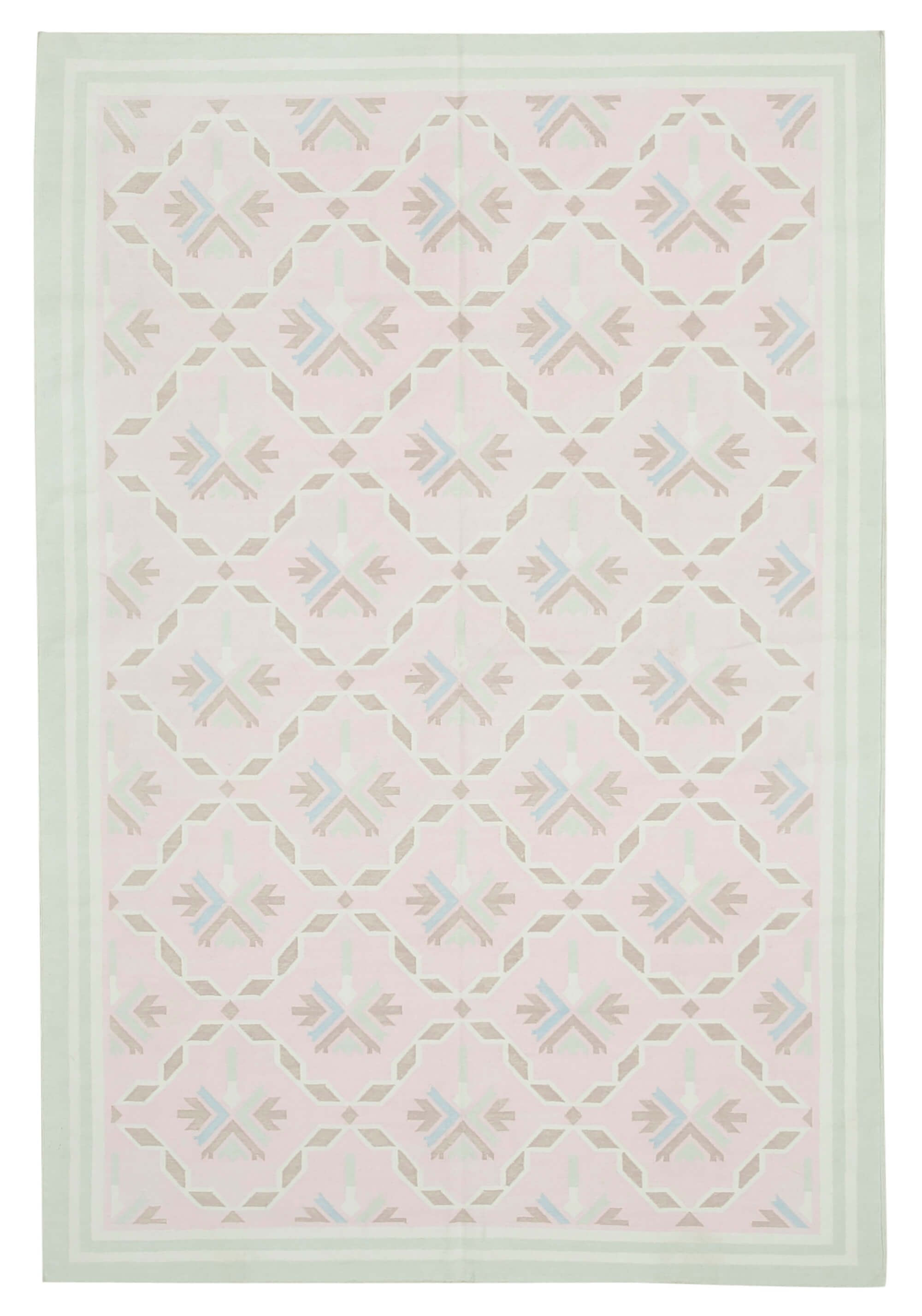 6 x 9 Pink Dhurrie Rug - 5179