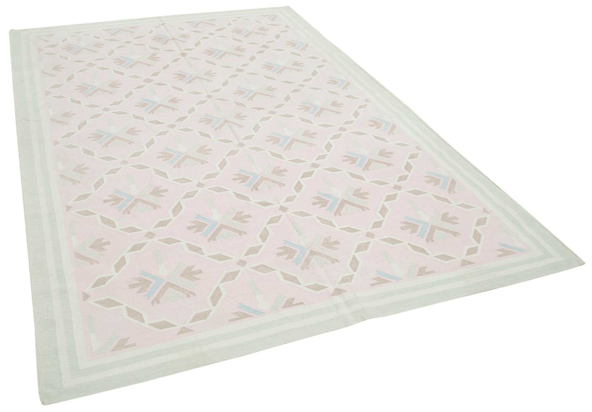 6 x 9 Pink Dhurrie Rug - 5179