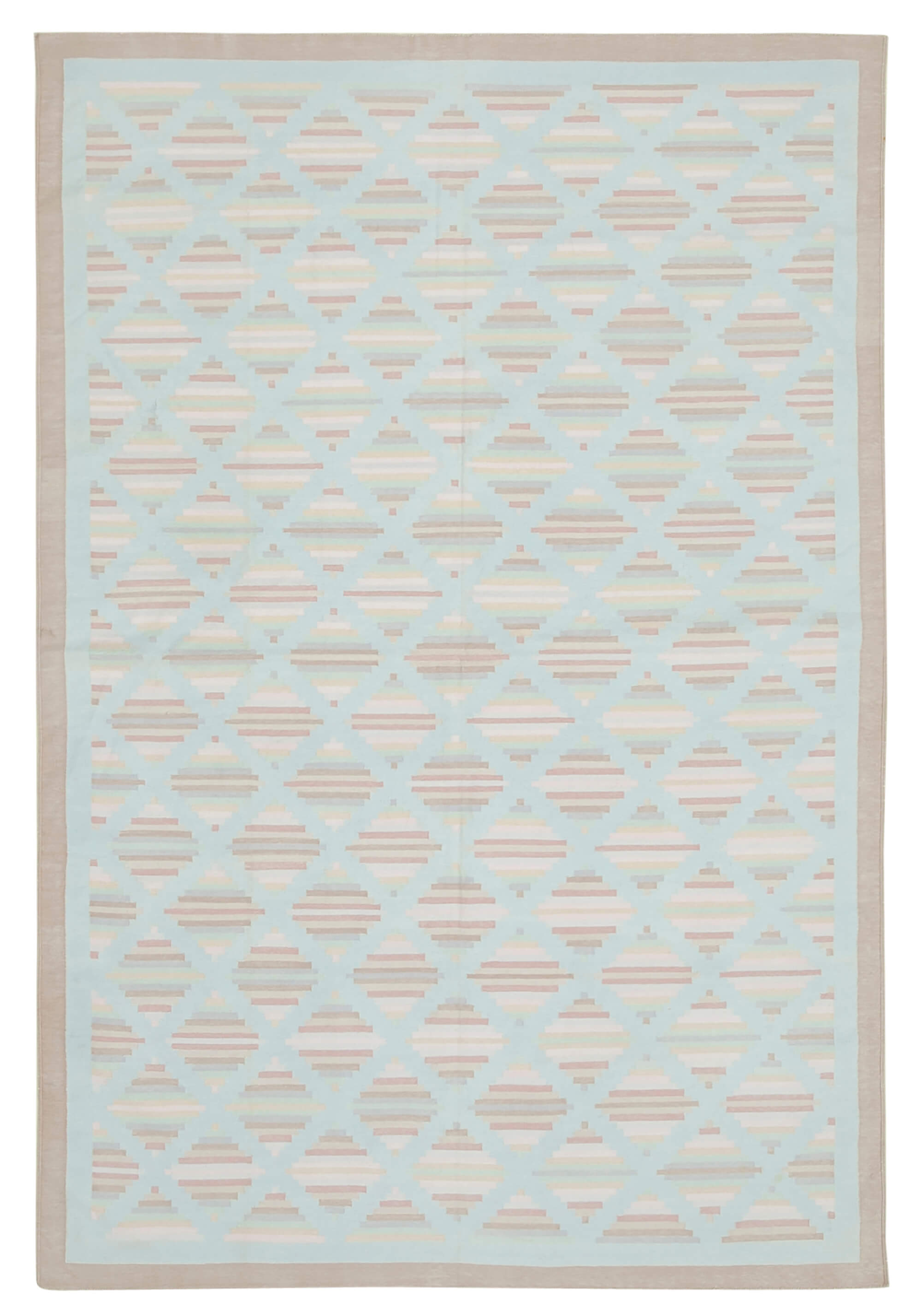 6 x 9 Beige Dhurrie Rug - 5182