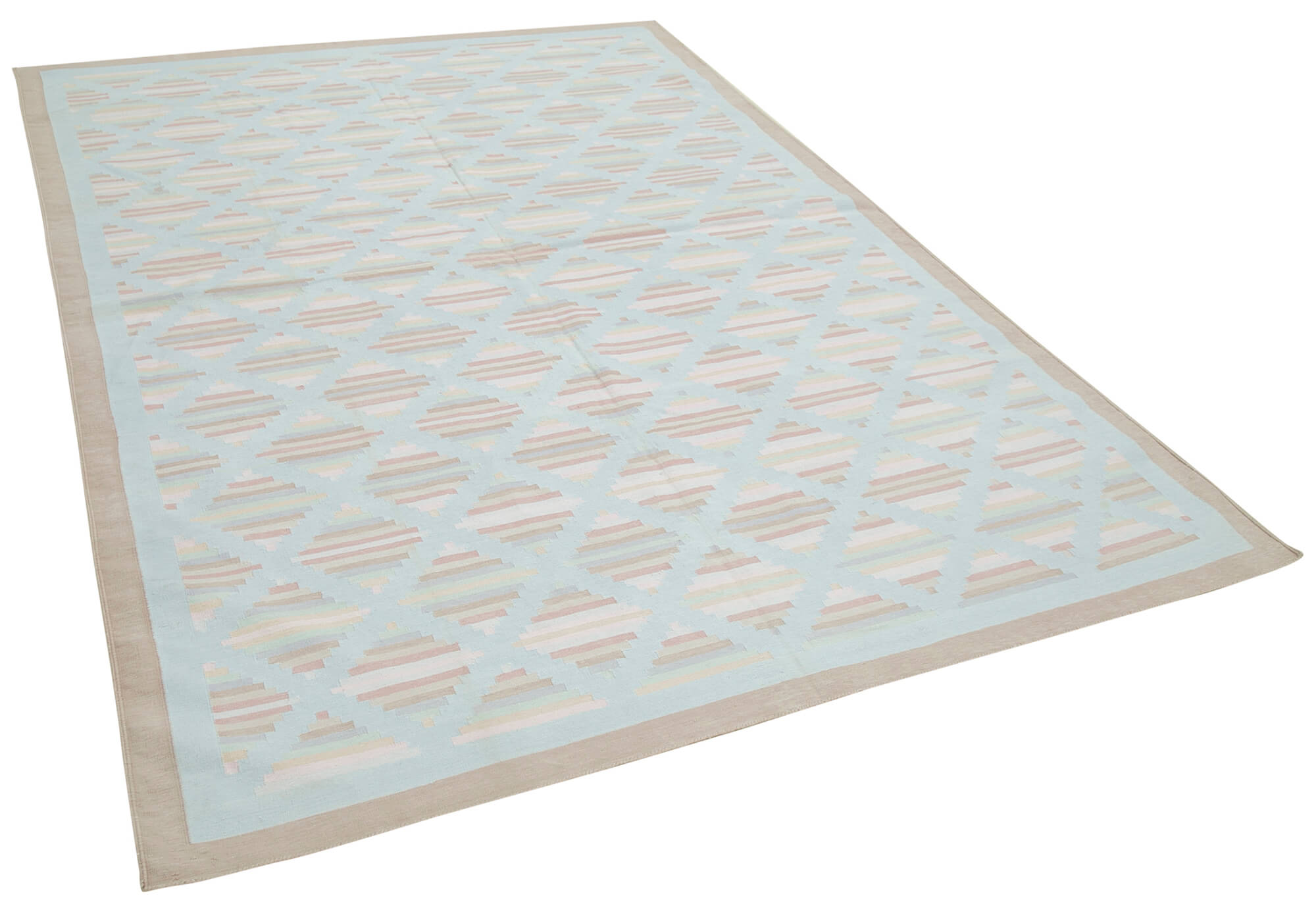 6 x 9 Beige Dhurrie Rug - 5182