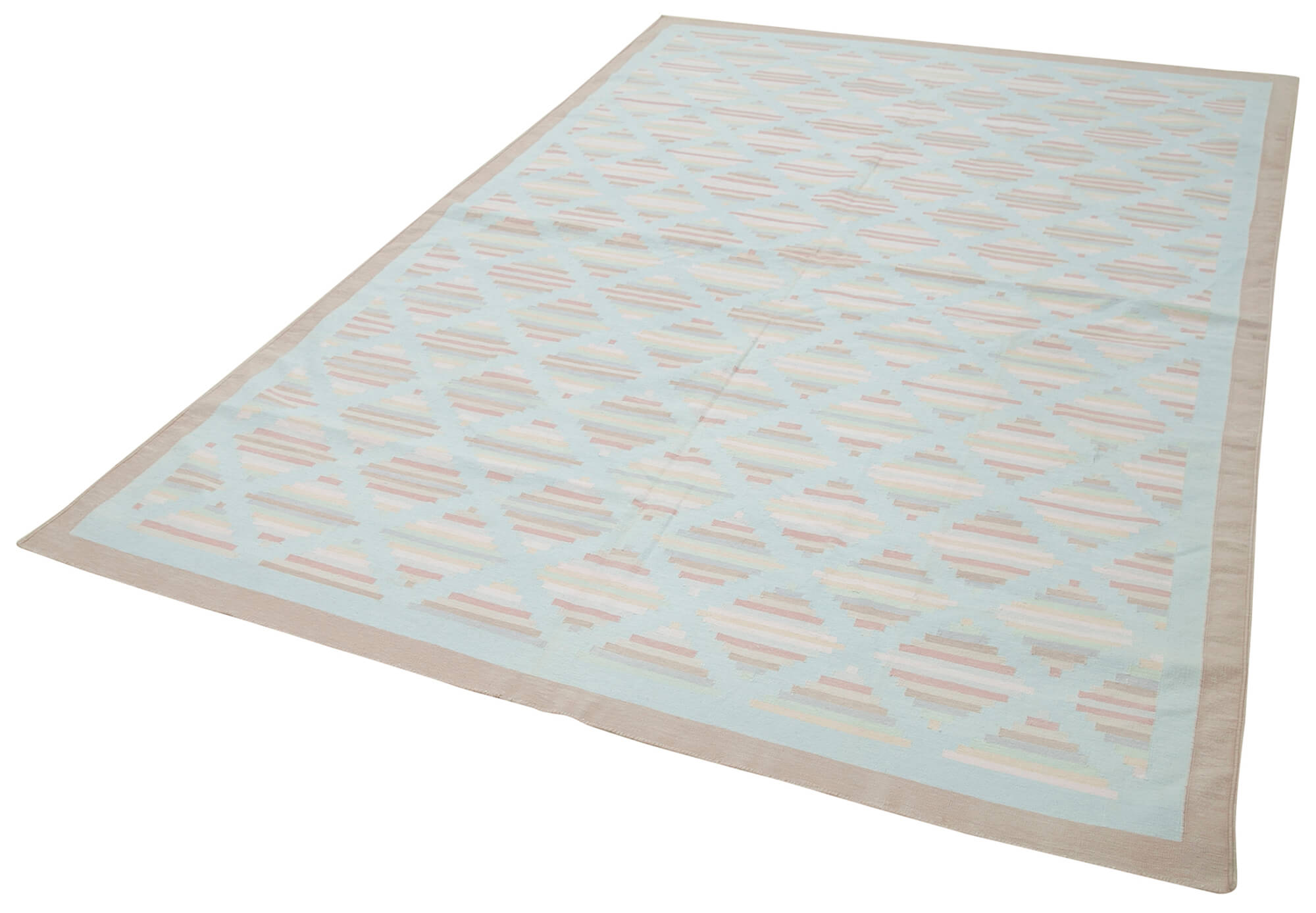 6 x 9 Beige Dhurrie Rug - 5182