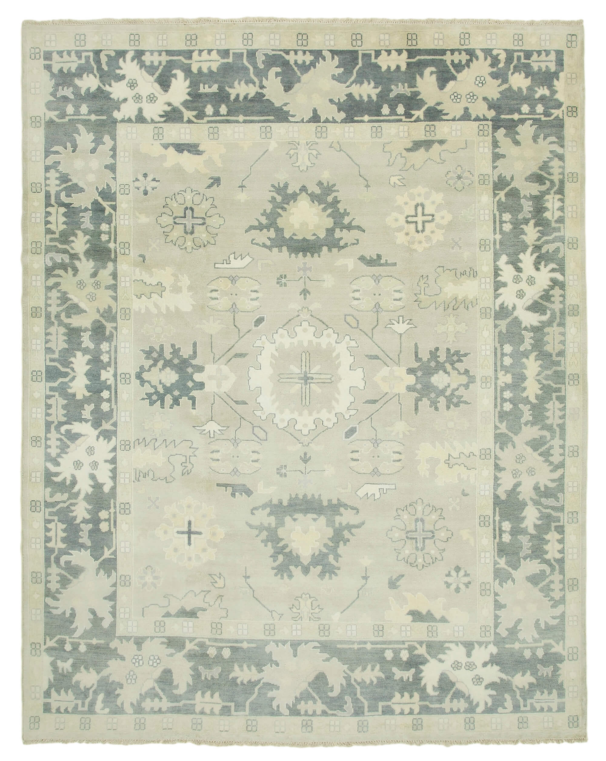 9 x 12 Beige Oushak Rug - 5190