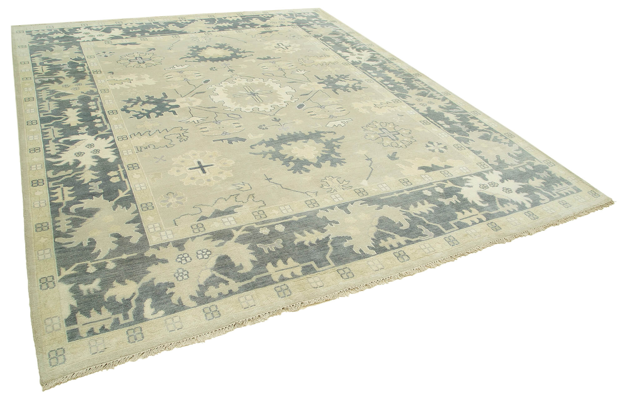 9 x 12 Beige Oushak Rug - 5190