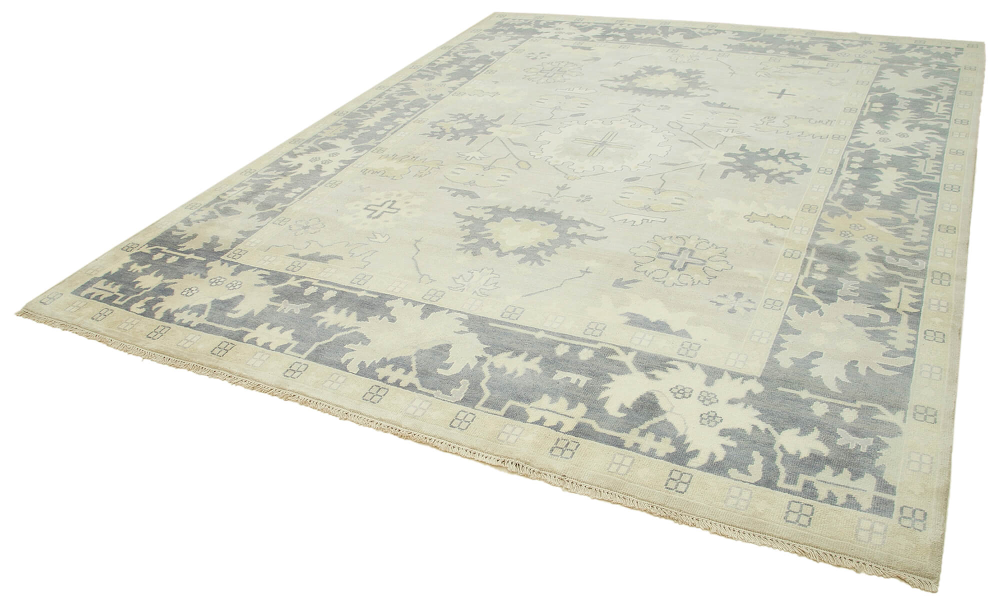 9 x 12 Beige Oushak Rug - 5190