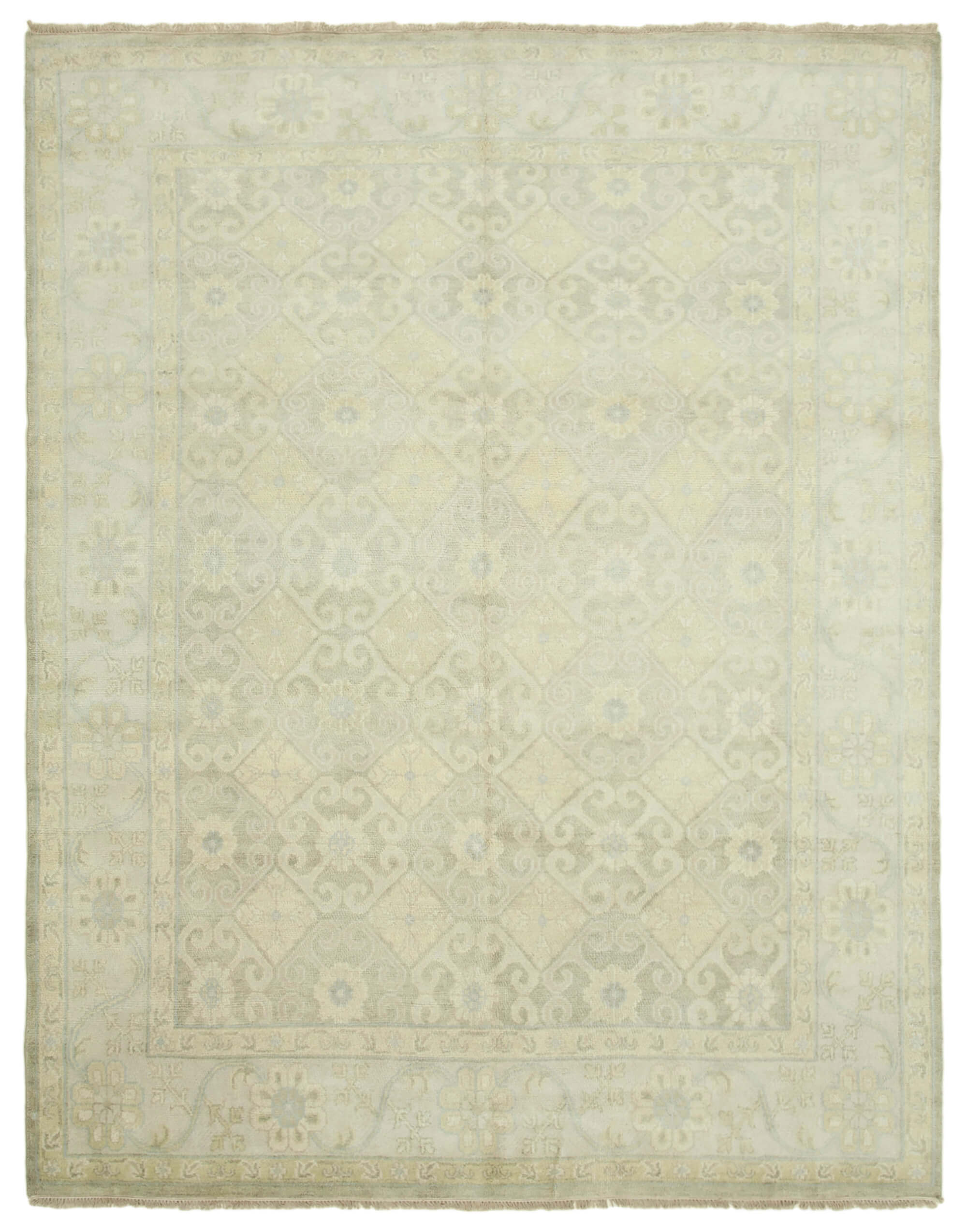 8 x 10 Beige Oushak Rug - 5198